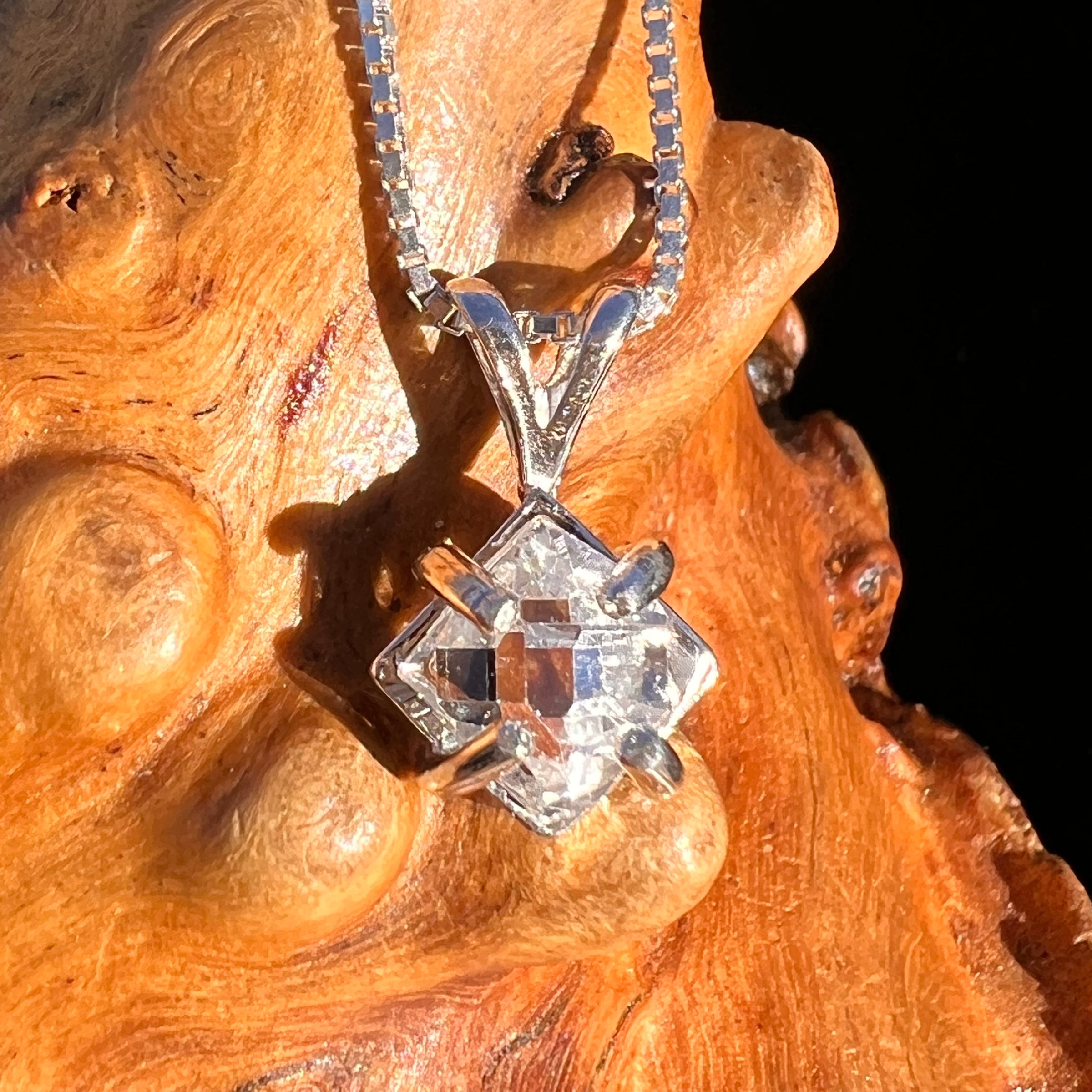 Herkimer Diamond Pendant Sterling Silver #7989-Moldavite Life