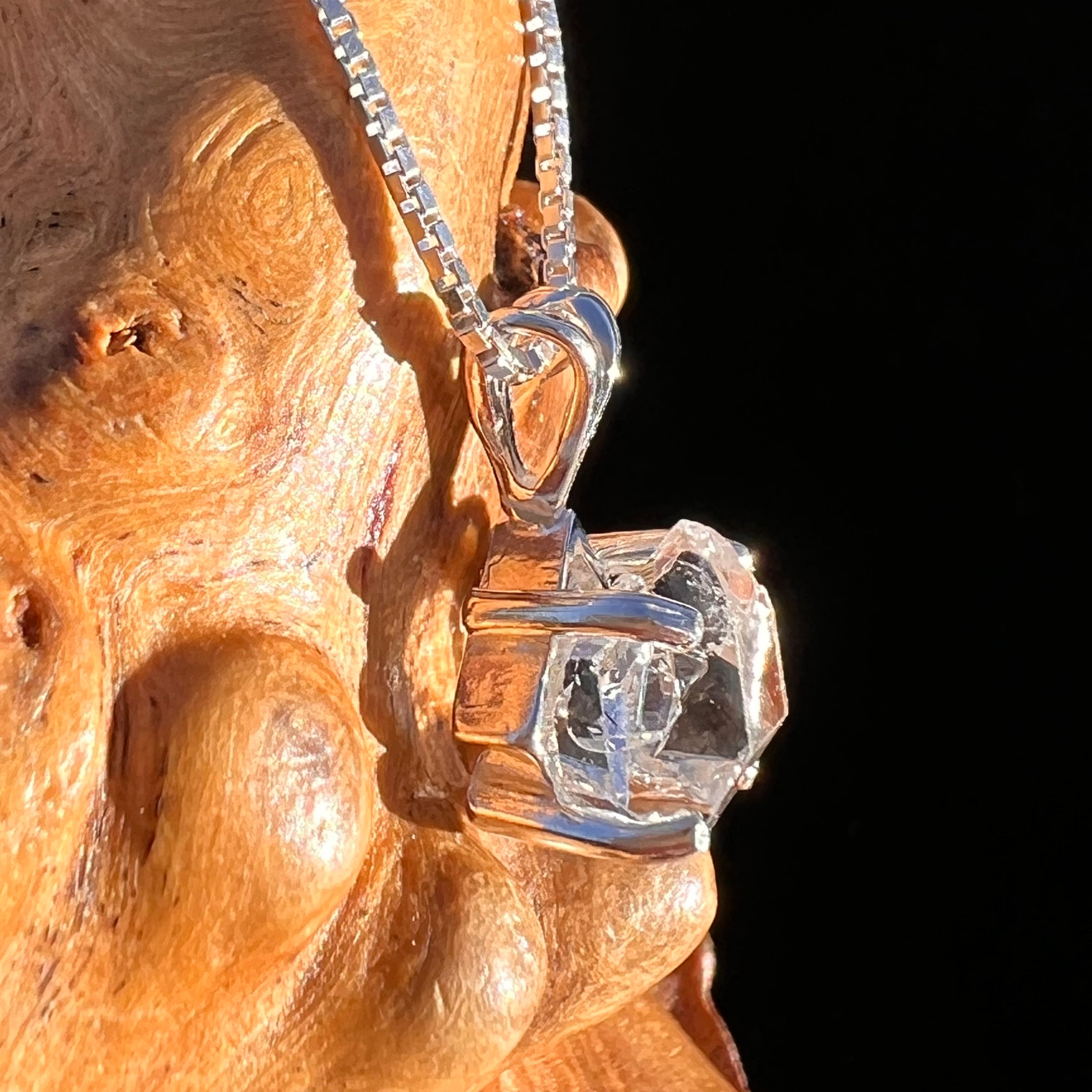 Herkimer Diamond Pendant Sterling Silver #7990-Moldavite Life