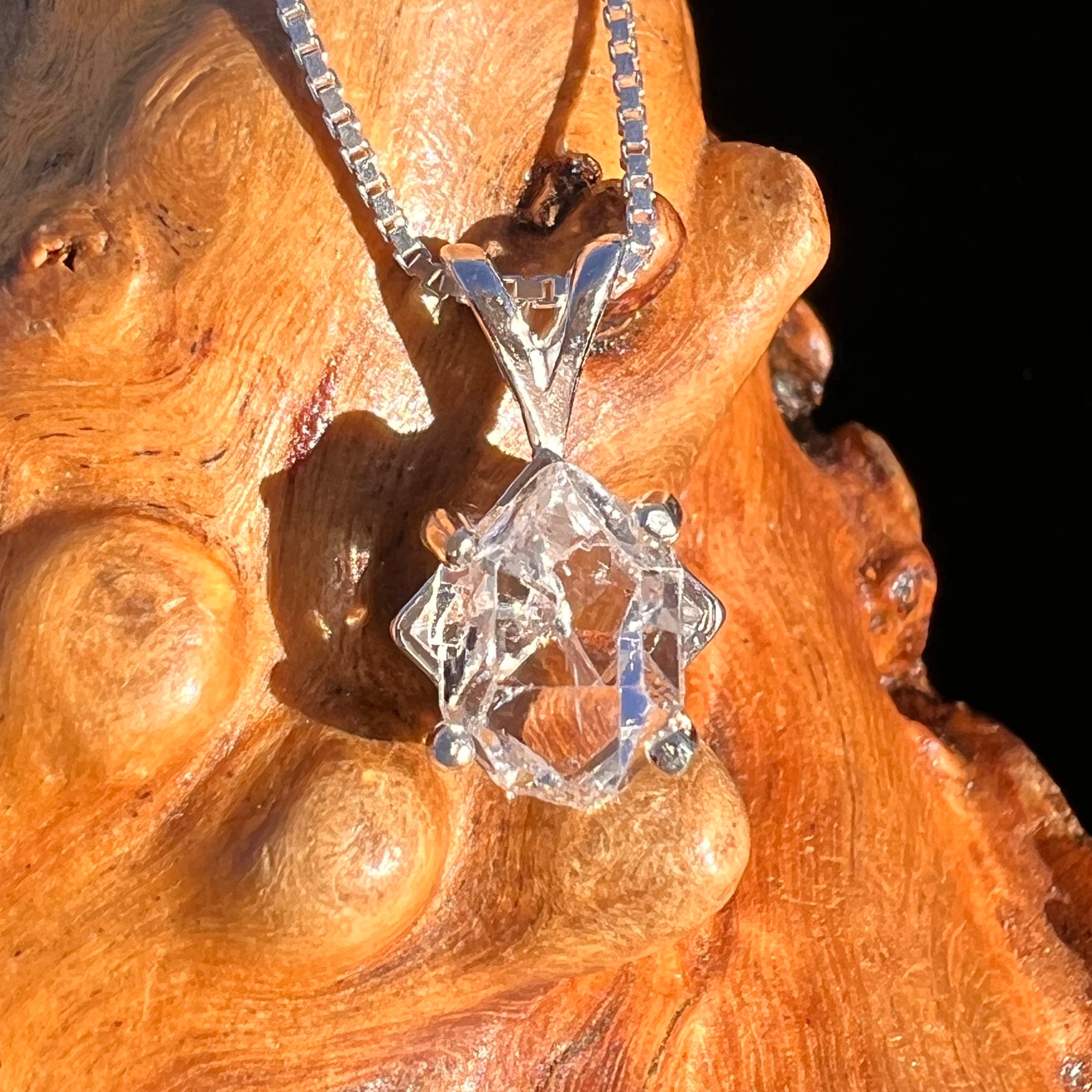 Herkimer Diamond Pendant Sterling Silver #7990-Moldavite Life