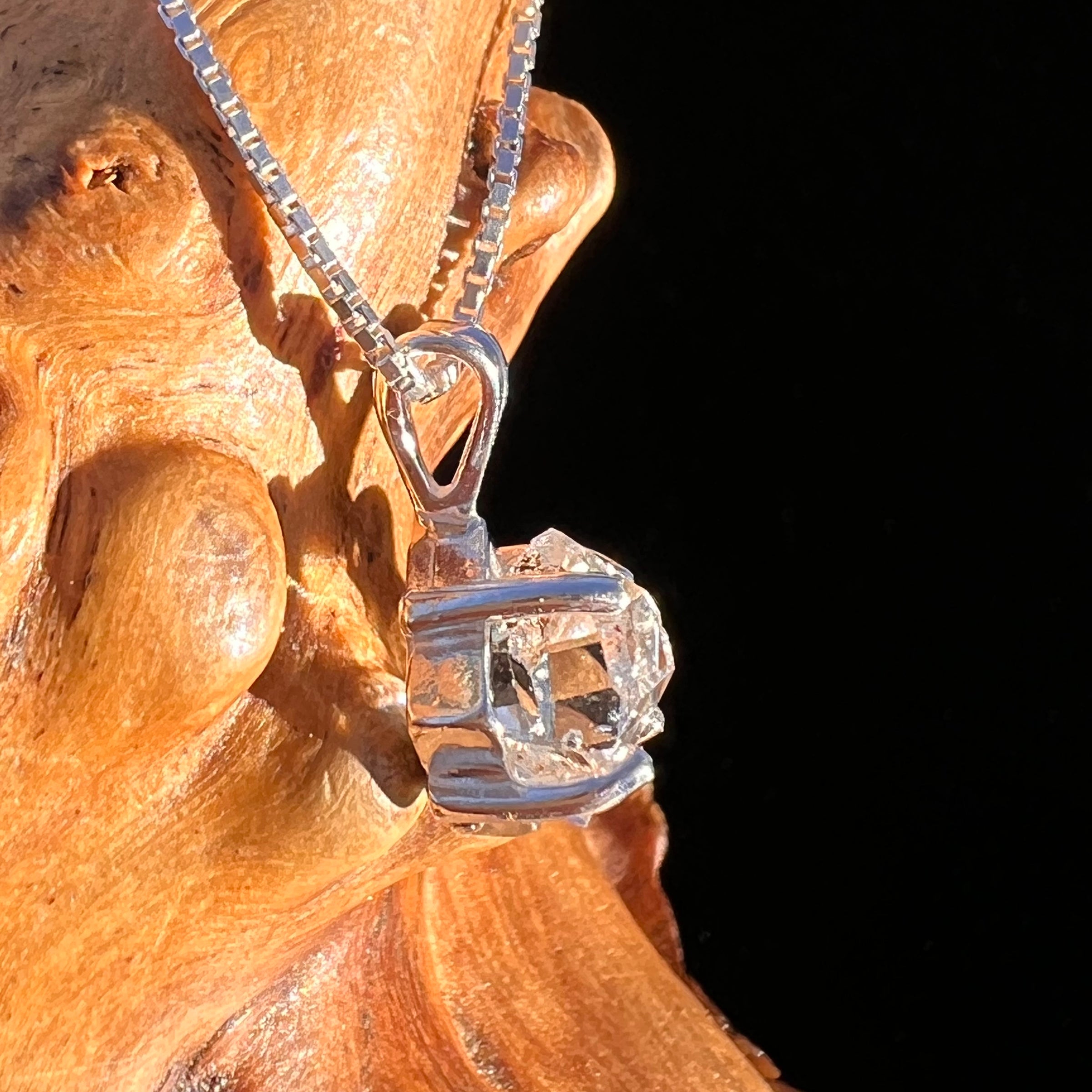 Herkimer Diamond Pendant Sterling Silver #7991-Moldavite Life