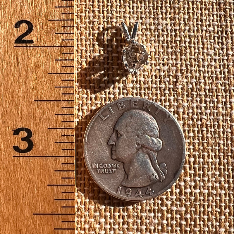 Herkimer Diamond Pendant Sterling Silver #7992-Moldavite Life