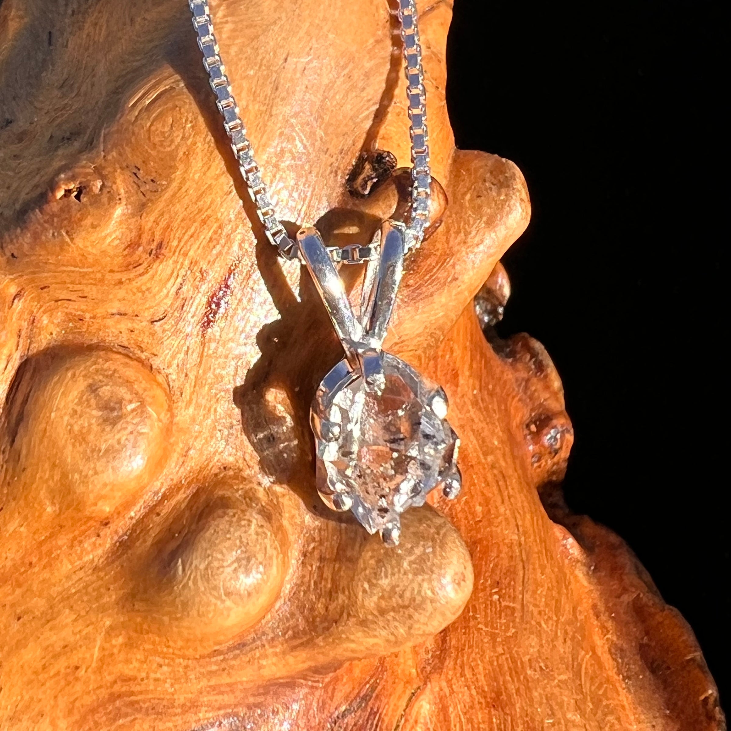 Herkimer Diamond Pendant Sterling Silver #7992-Moldavite Life