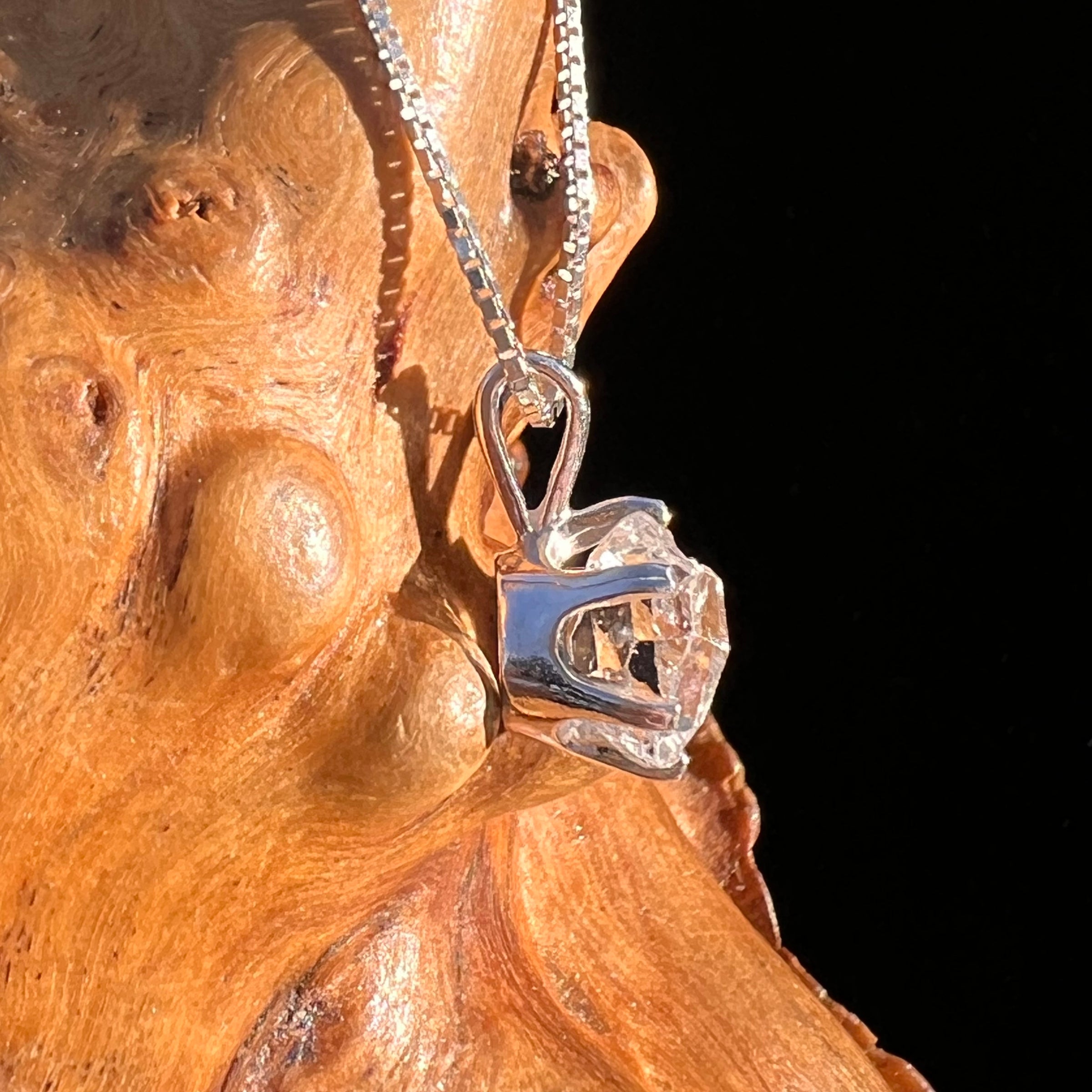 Herkimer Diamond Pendant Sterling Silver #7993-Moldavite Life