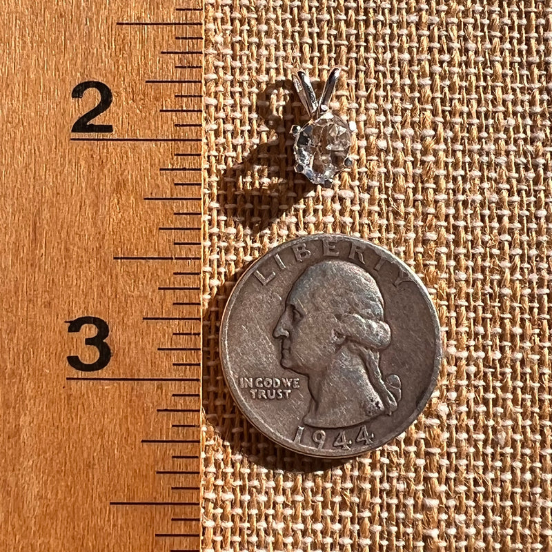 Herkimer Diamond Pendant Sterling Silver #7993-Moldavite Life