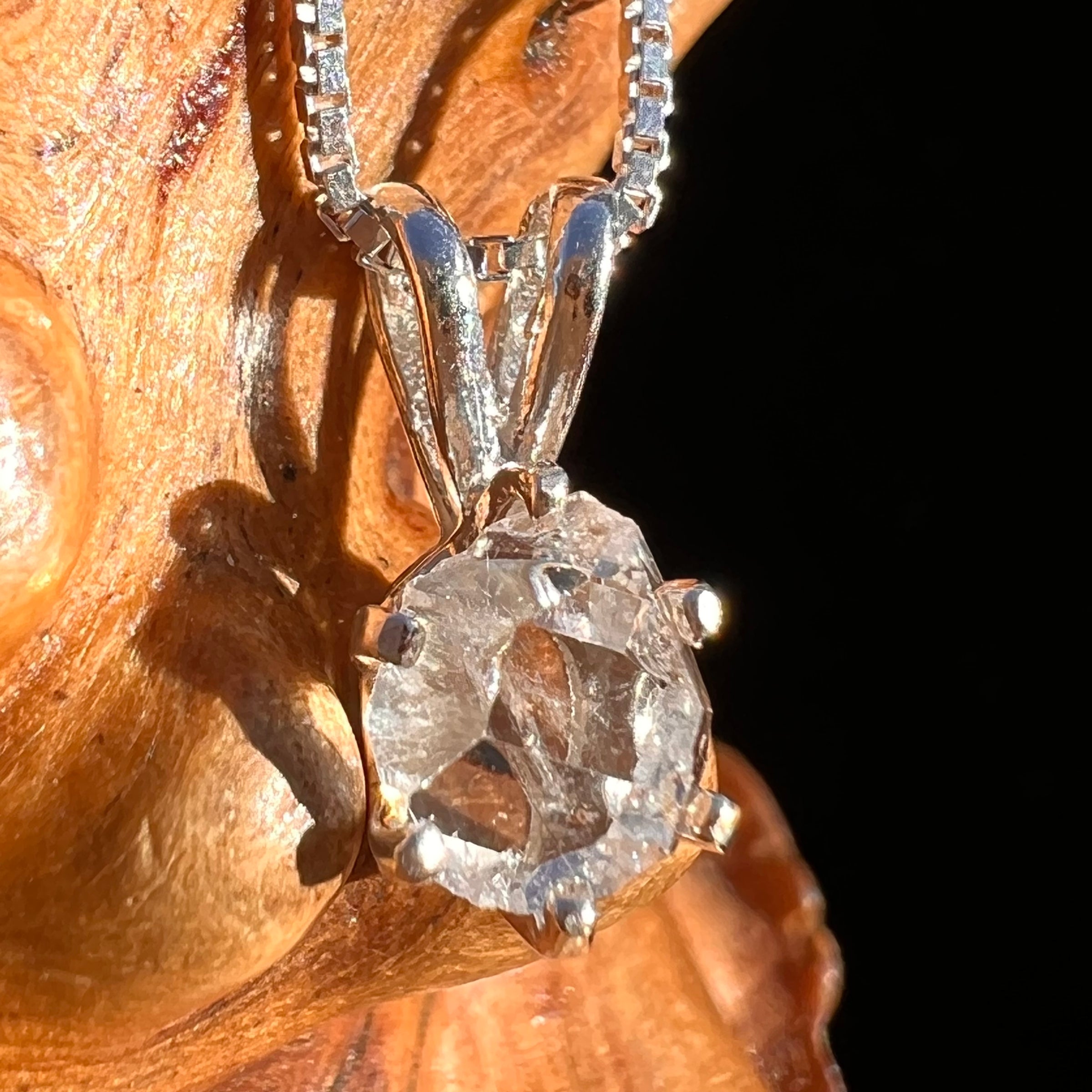Herkimer Diamond Pendant Sterling Silver #7994-Moldavite Life