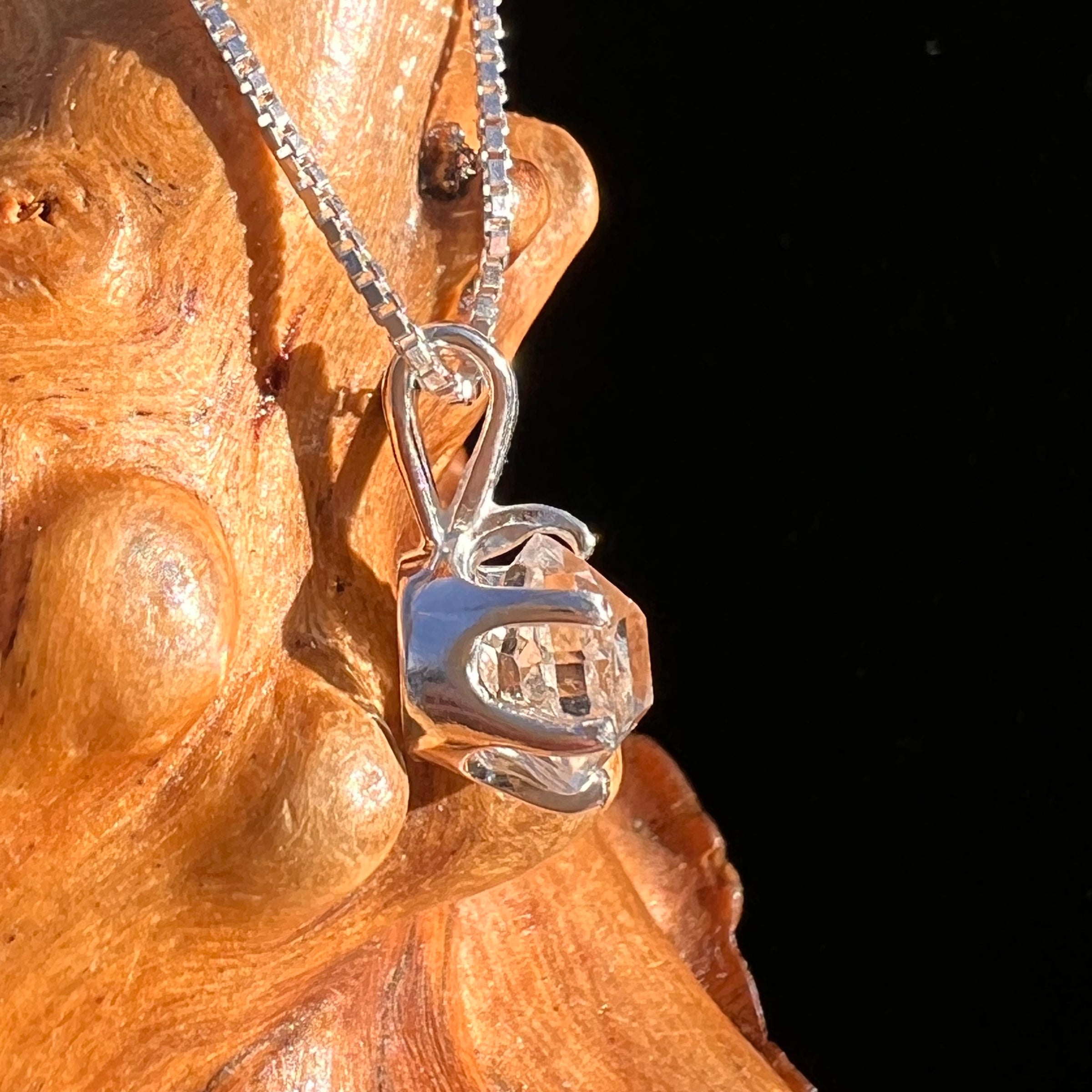 Herkimer Diamond Pendant Sterling Silver #7995-Moldavite Life