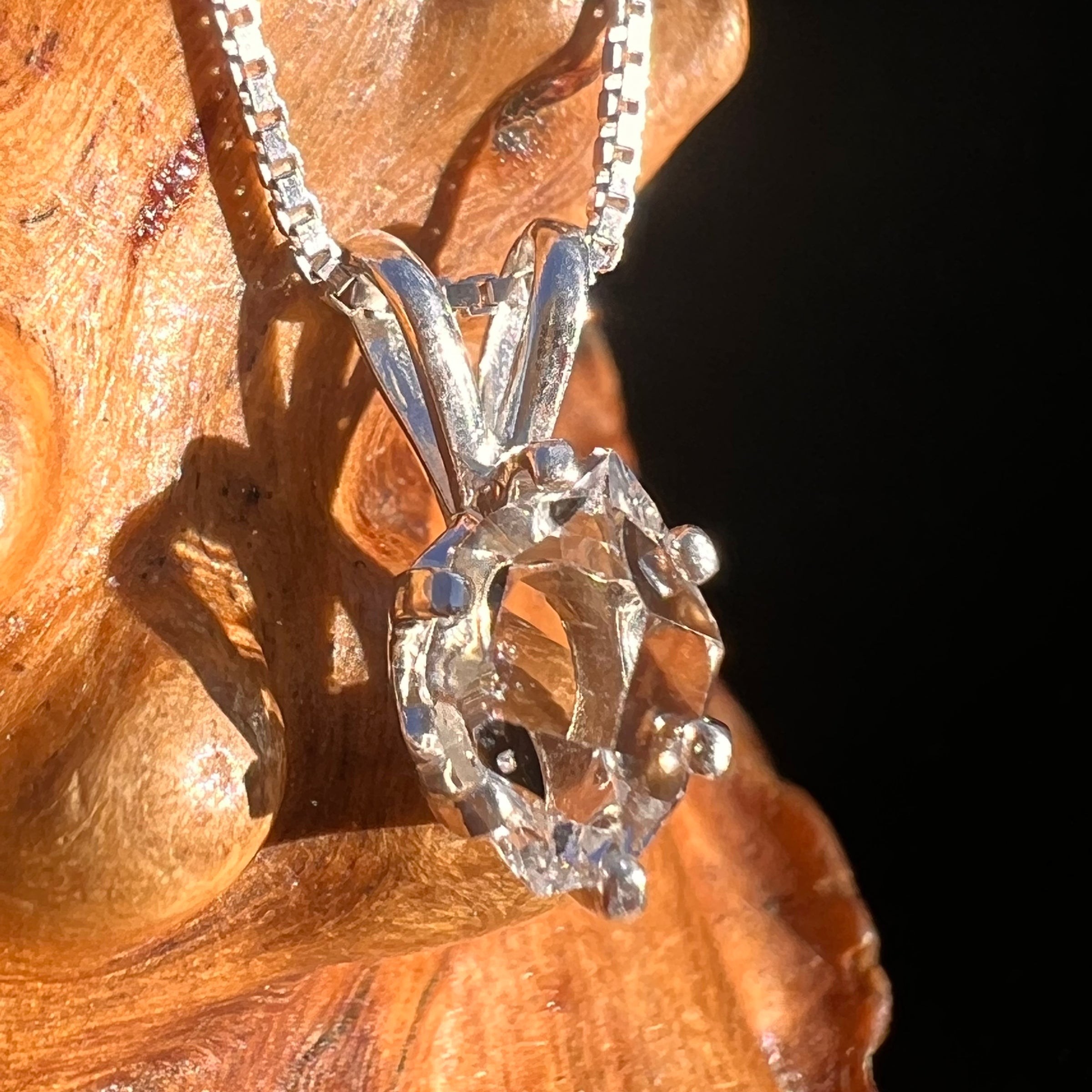 Herkimer Diamond Pendant Sterling Silver #7996-Moldavite Life