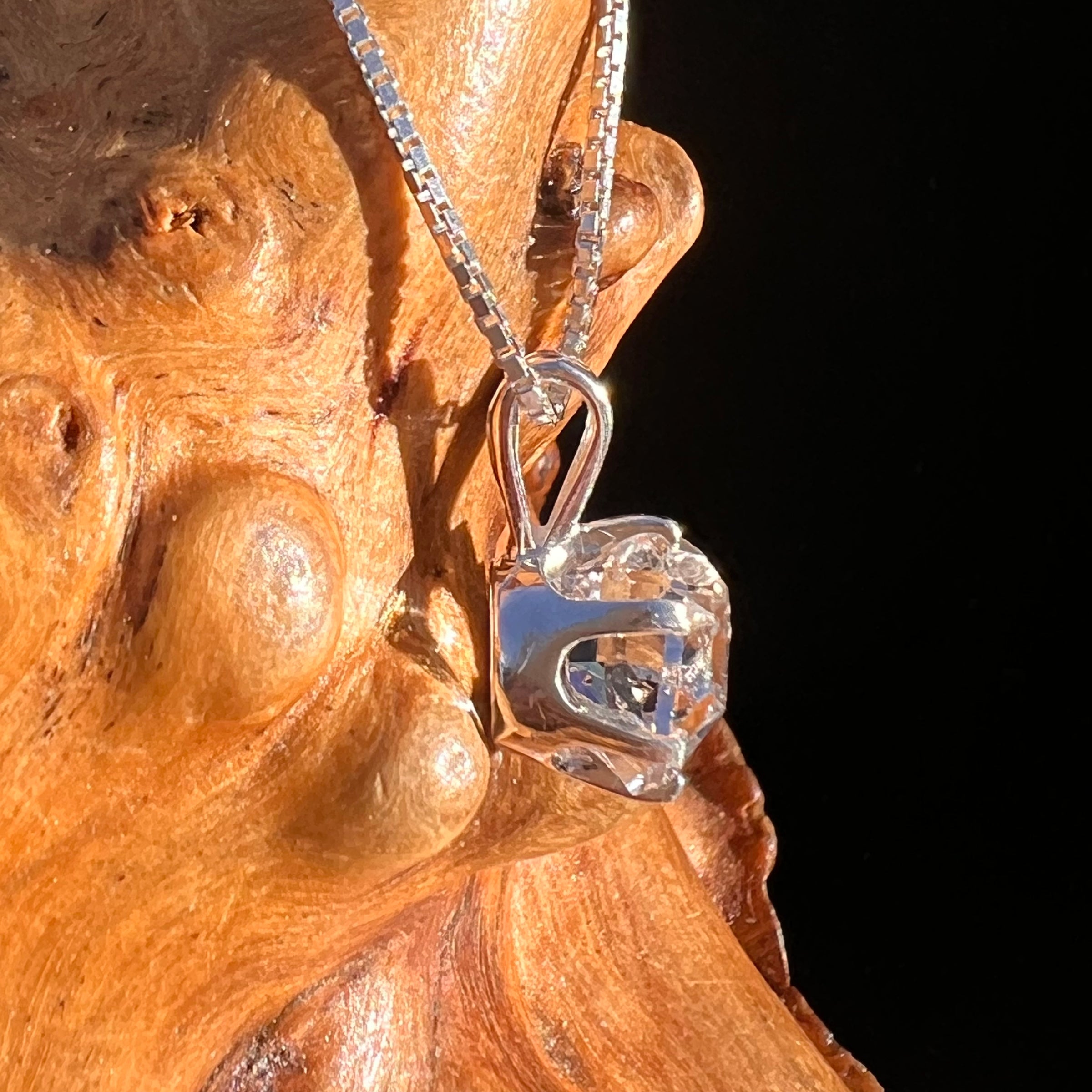 Herkimer Diamond Pendant Sterling Silver #7996-Moldavite Life