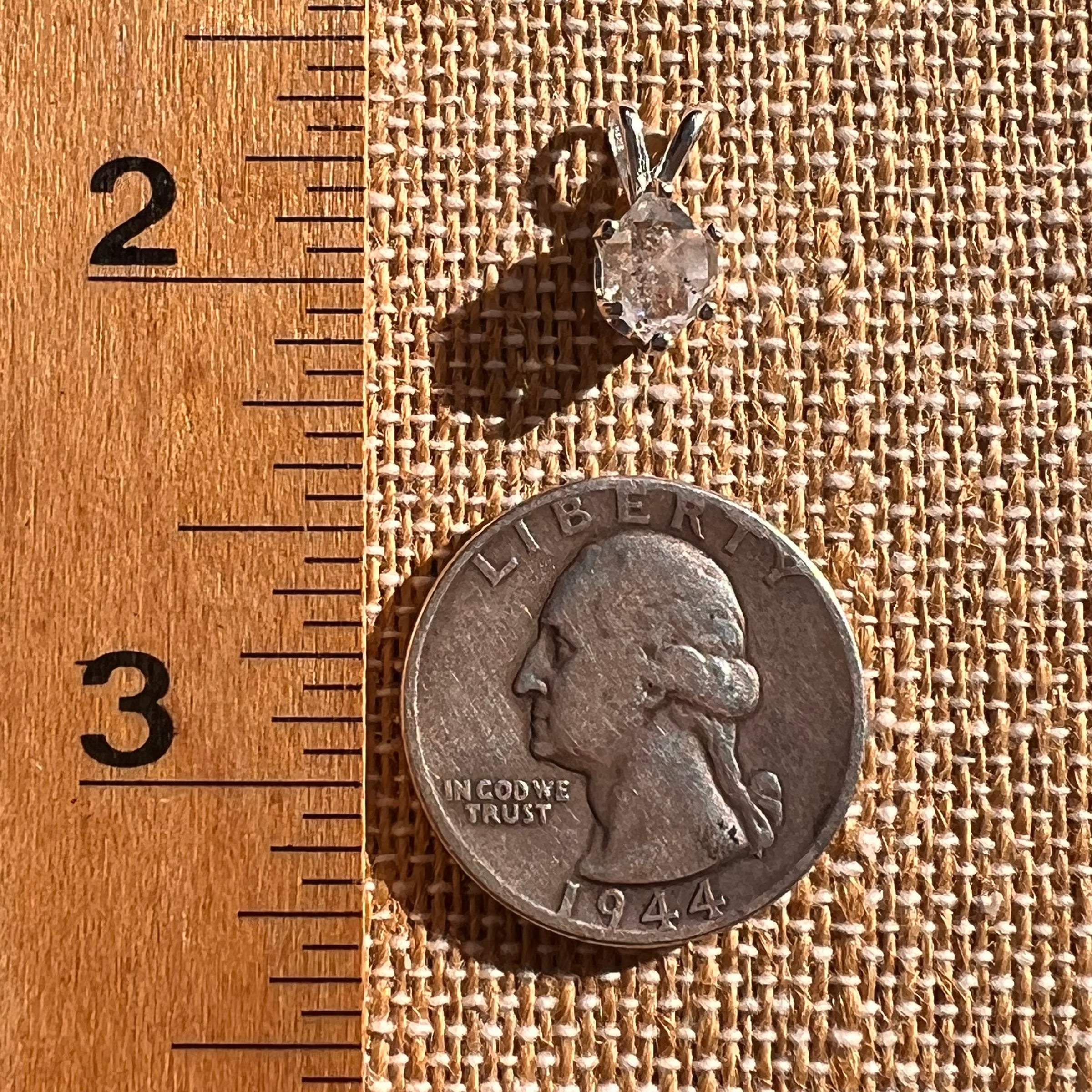 Herkimer Diamond Pendant Sterling Silver #7998-Moldavite Life