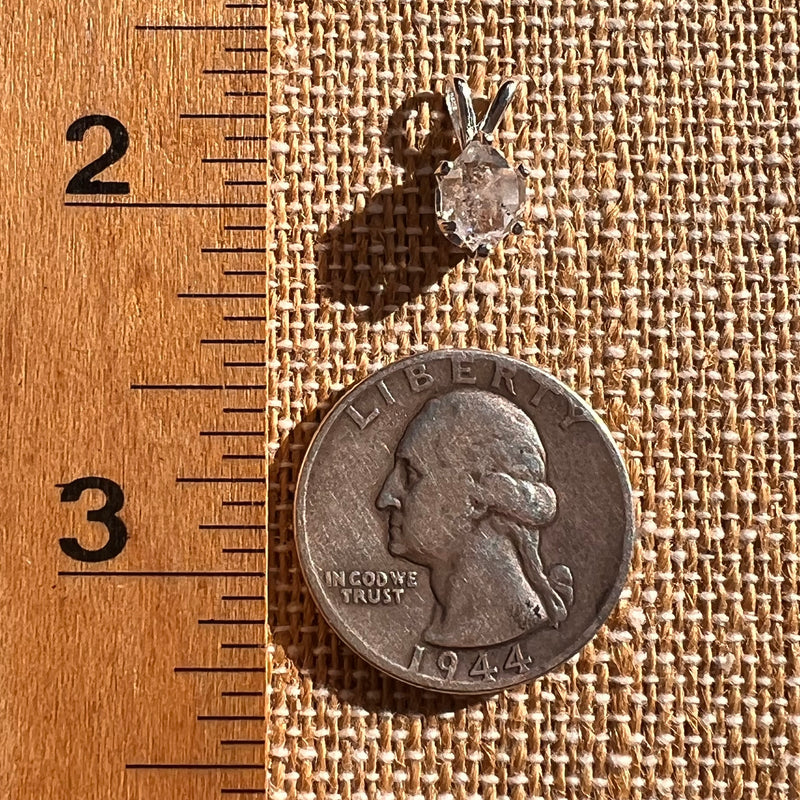 Herkimer Diamond Pendant Sterling Silver #7998-Moldavite Life