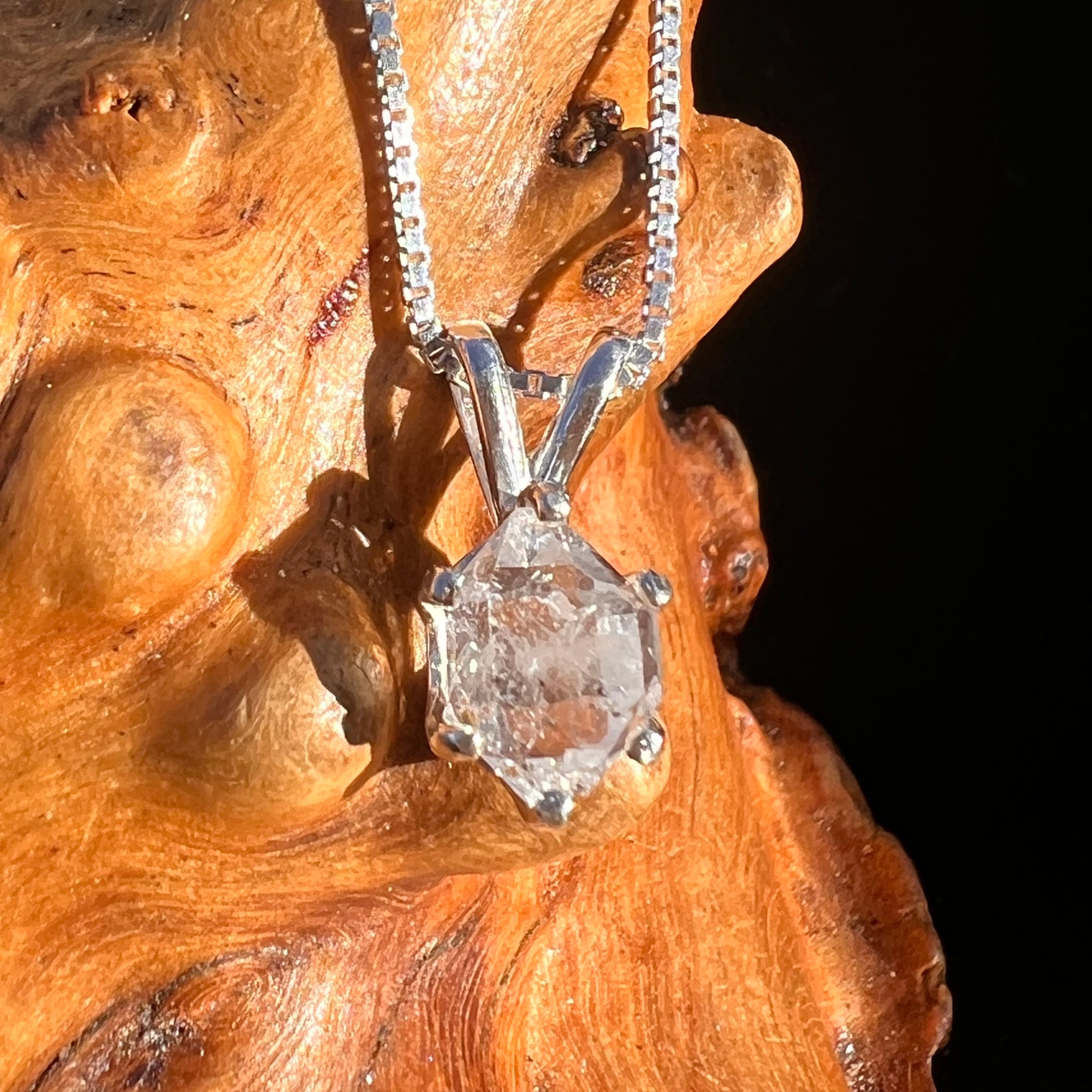 Herkimer Diamond Pendant Sterling Silver #7998-Moldavite Life