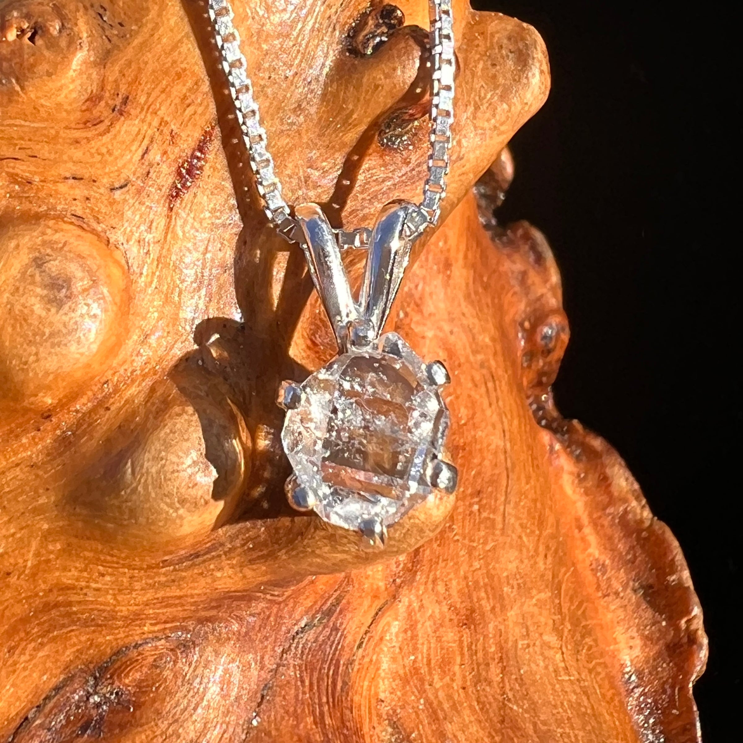 Herkimer Diamond Pendant Sterling Silver #7999-Moldavite Life