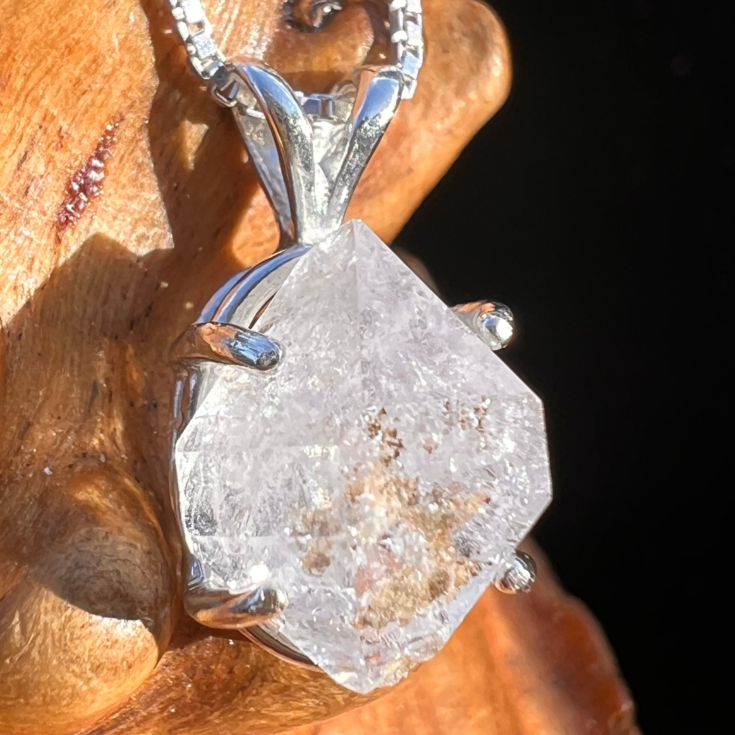Herkimer Diamond Pendant Sterling Silver #8001-Moldavite Life