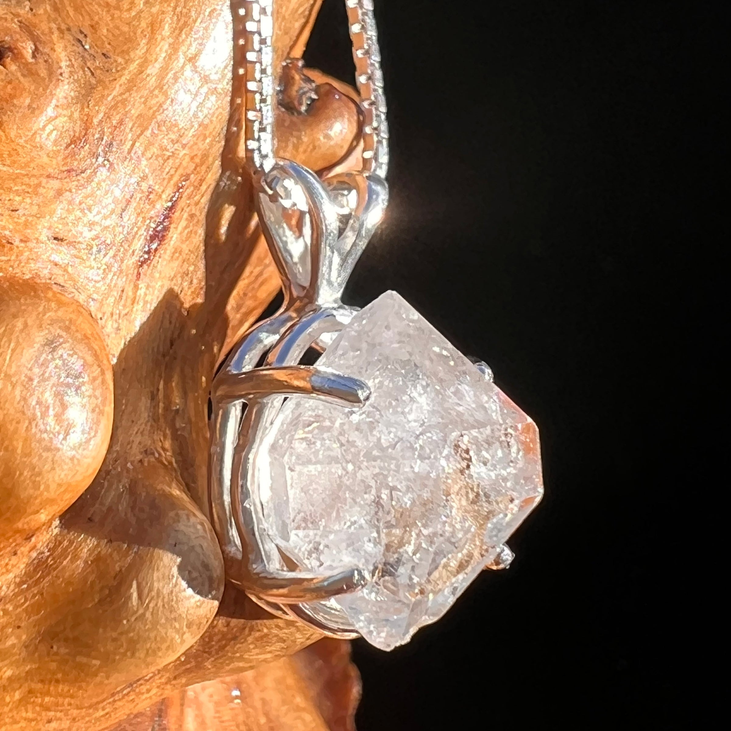 Herkimer Diamond Pendant Sterling Silver #8001-Moldavite Life