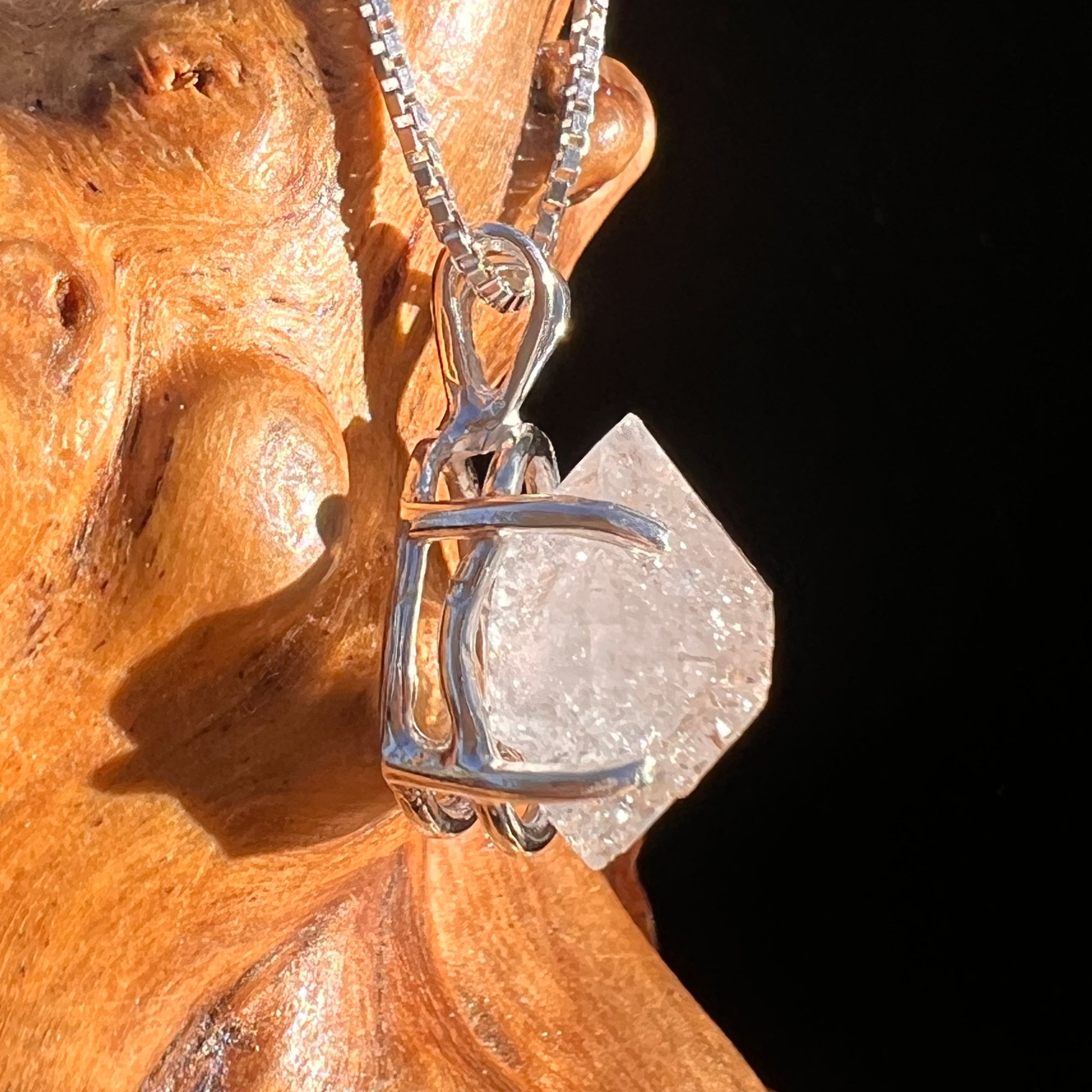 Herkimer Diamond Pendant Sterling Silver #8001-Moldavite Life