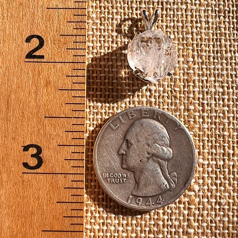 Herkimer Diamond Pendant Sterling Silver #8002-Moldavite Life