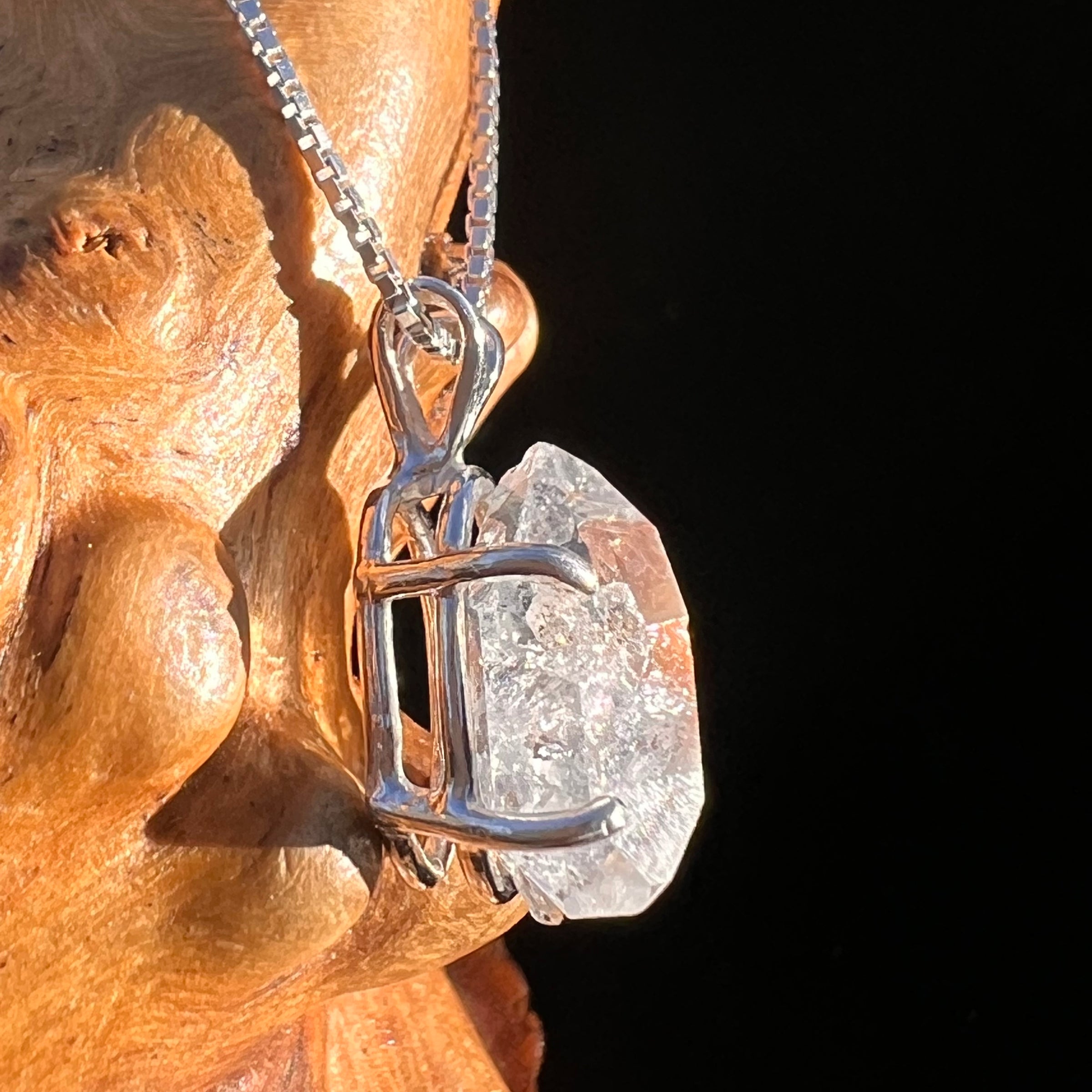 Herkimer Diamond Pendant Sterling Silver #8003-Moldavite Life