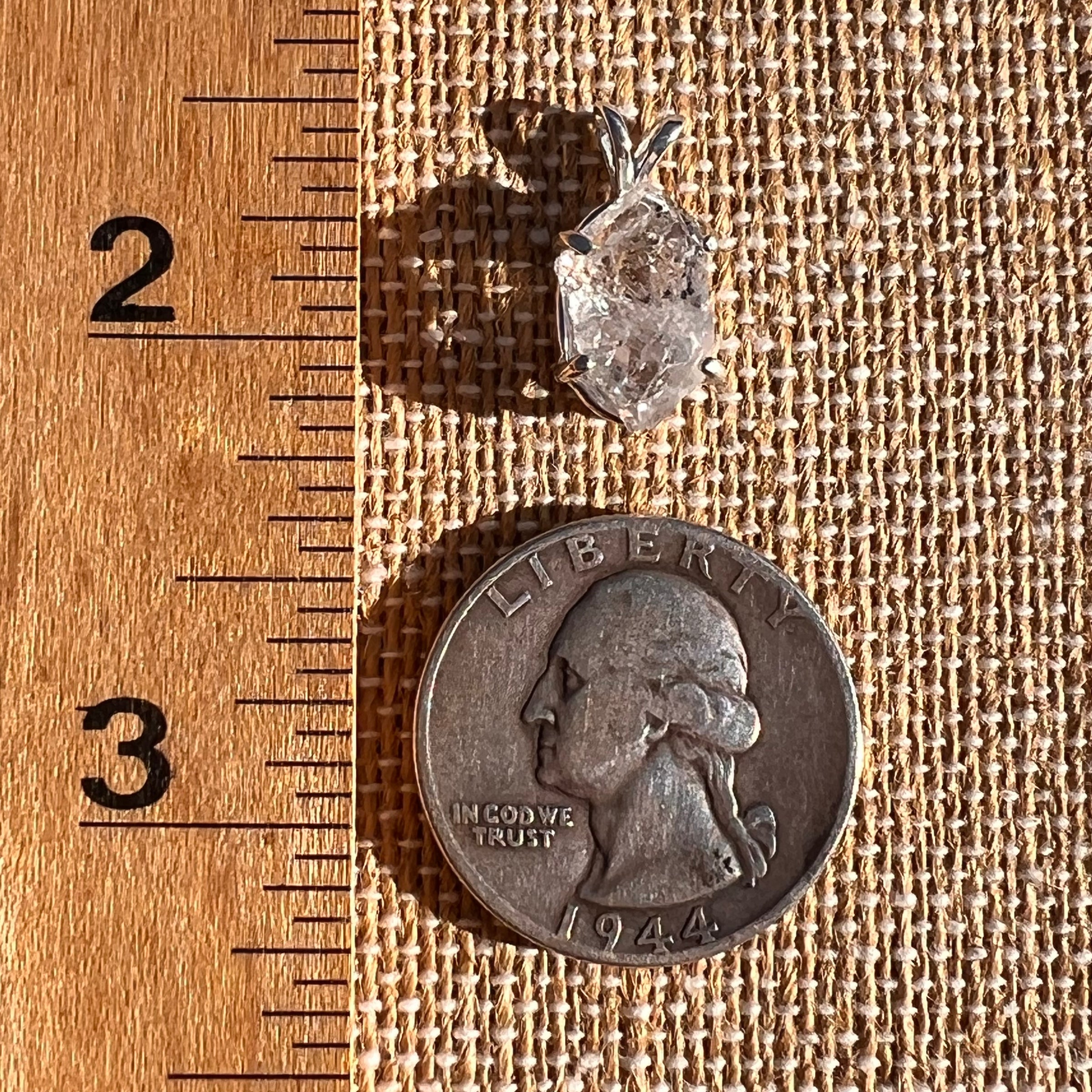 Herkimer Diamond Pendant Sterling Silver #8003-Moldavite Life