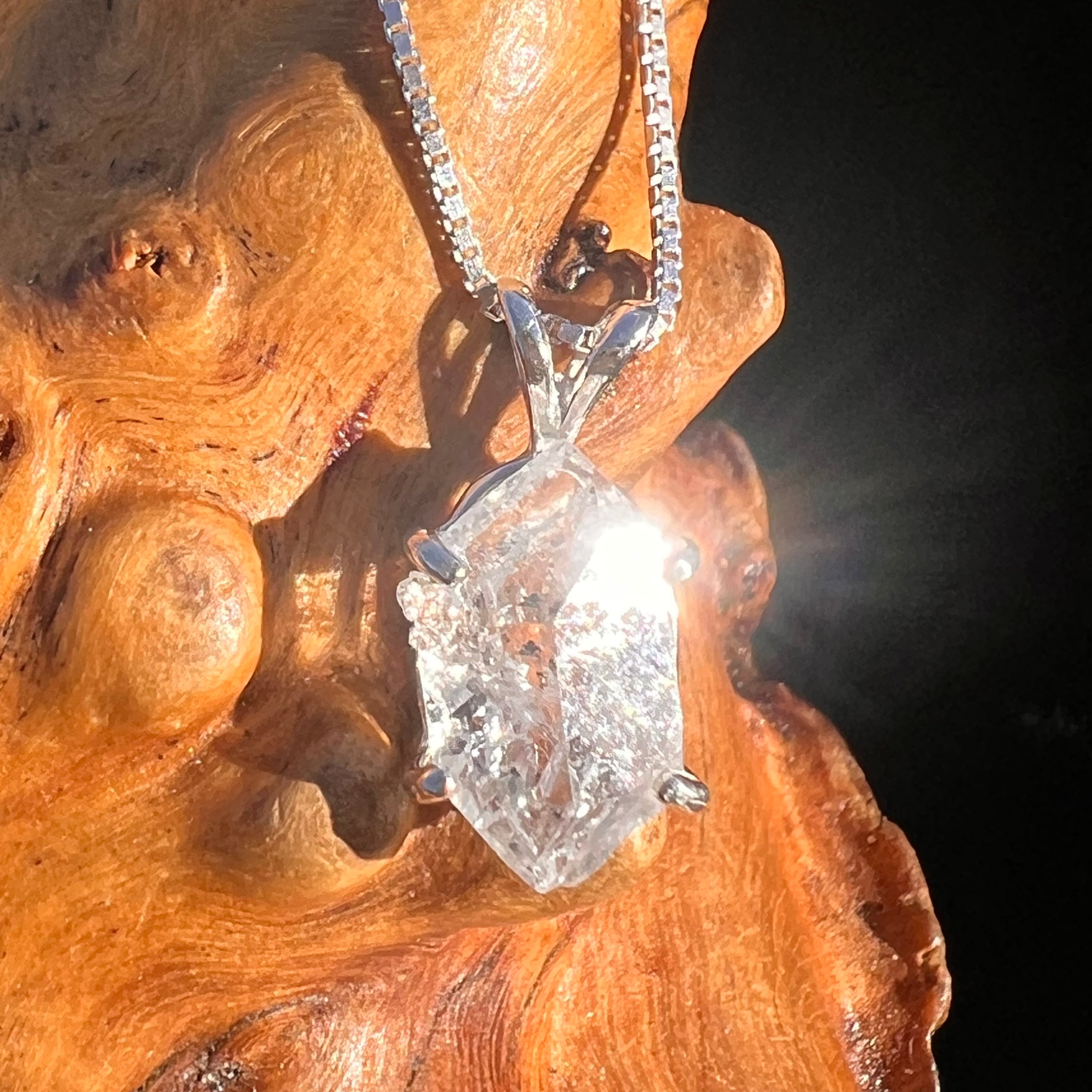 Herkimer Diamond Pendant Sterling Silver #8003-Moldavite Life