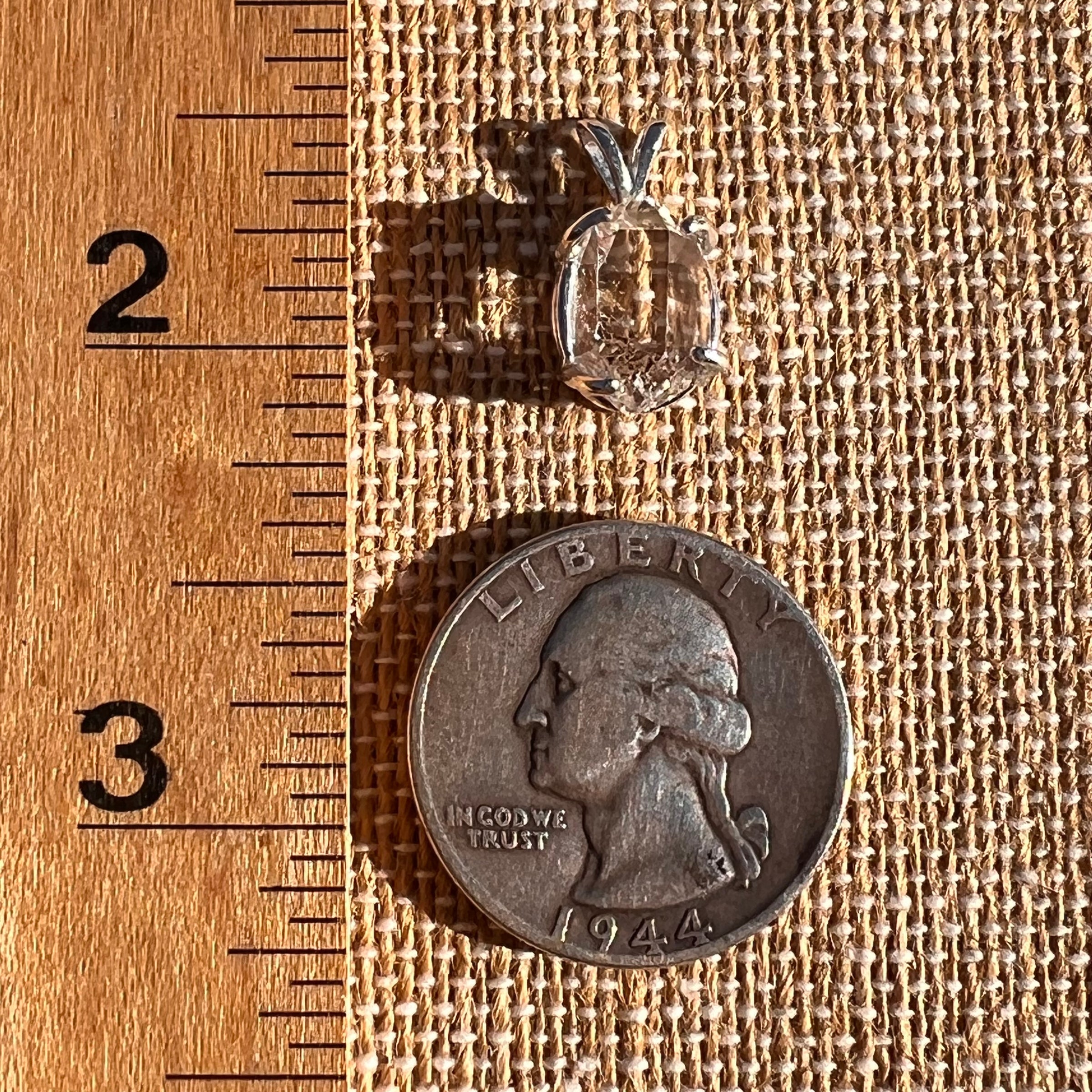 Herkimer Diamond Pendant Sterling Silver #8004-Moldavite Life