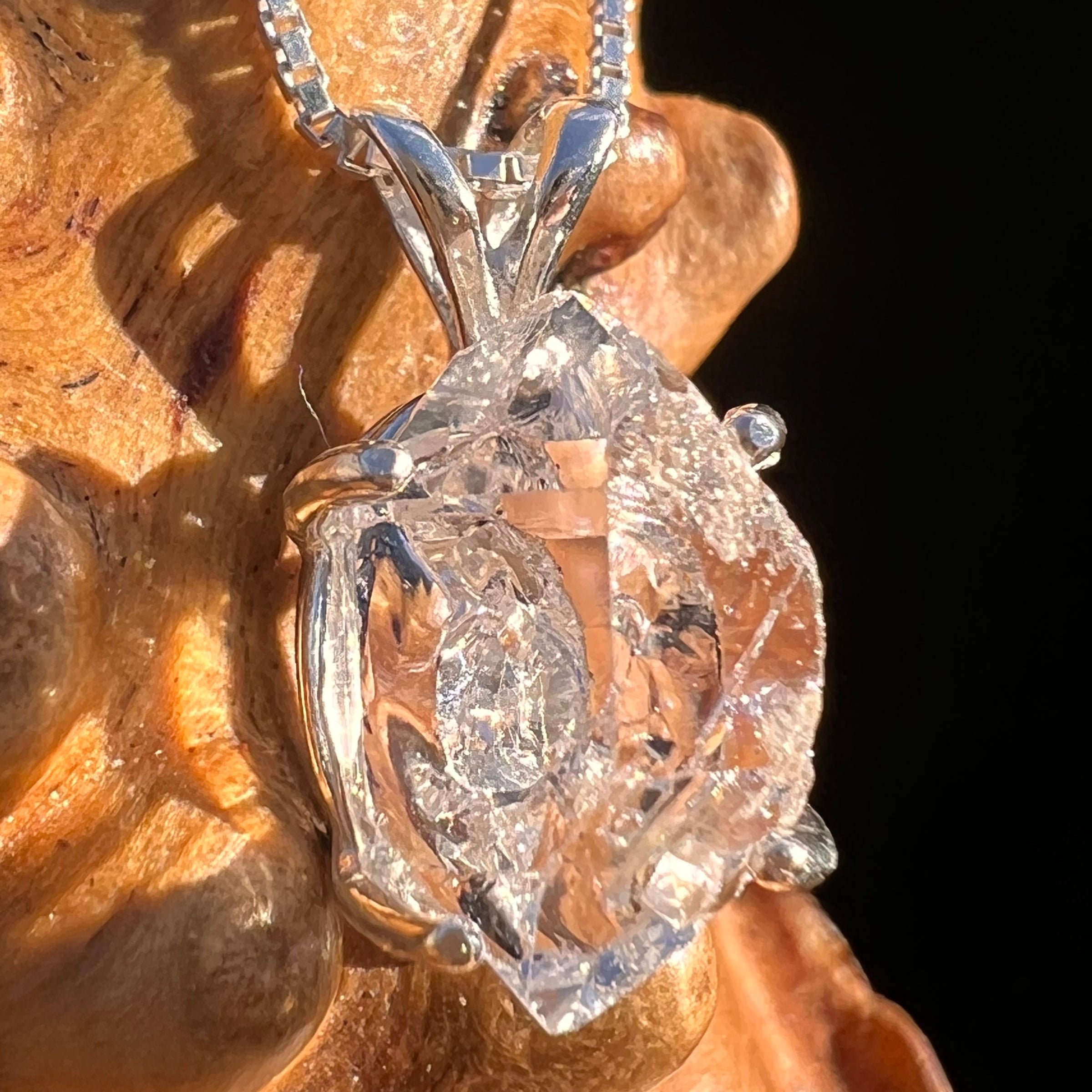 Herkimer Diamond Pendant Sterling Silver #8005-Moldavite Life