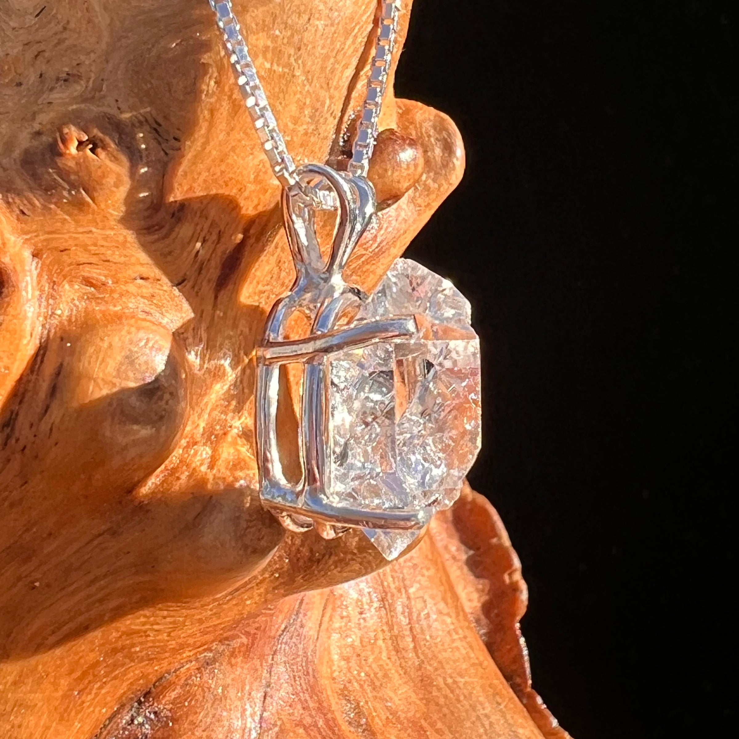 Herkimer Diamond Pendant Sterling Silver #8005-Moldavite Life