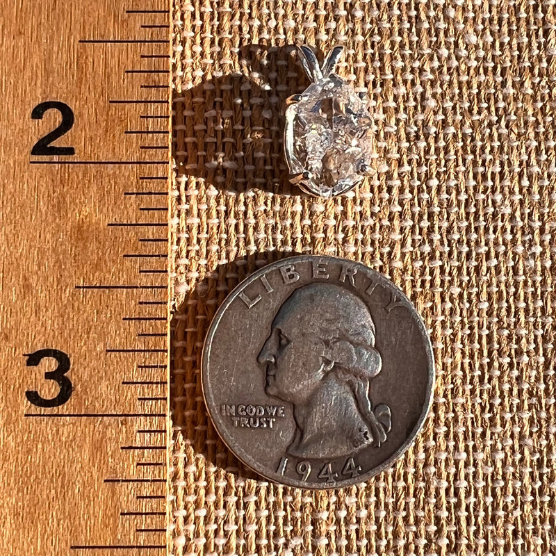 Herkimer Diamond Pendant Sterling Silver #8005-Moldavite Life