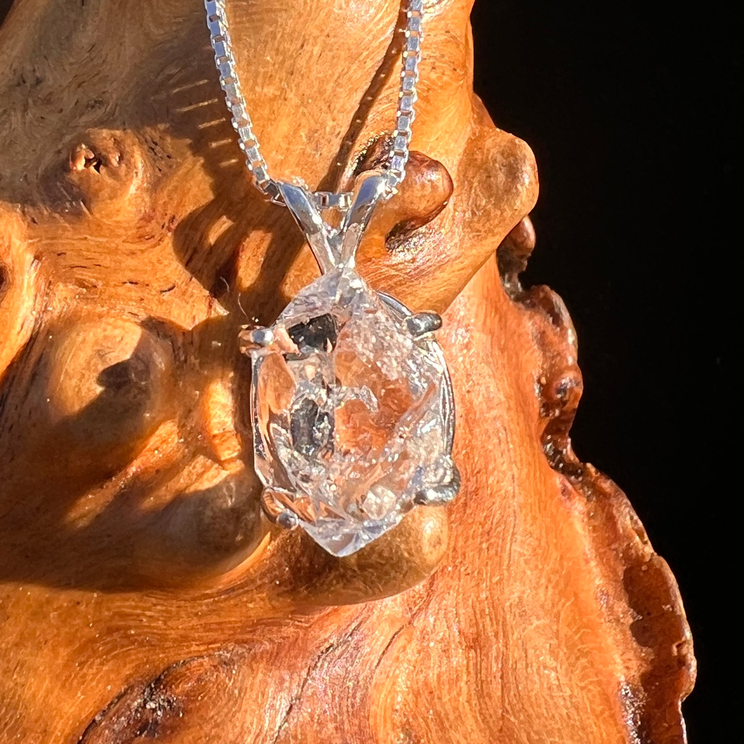 Herkimer Diamond Pendant Sterling Silver #8005-Moldavite Life