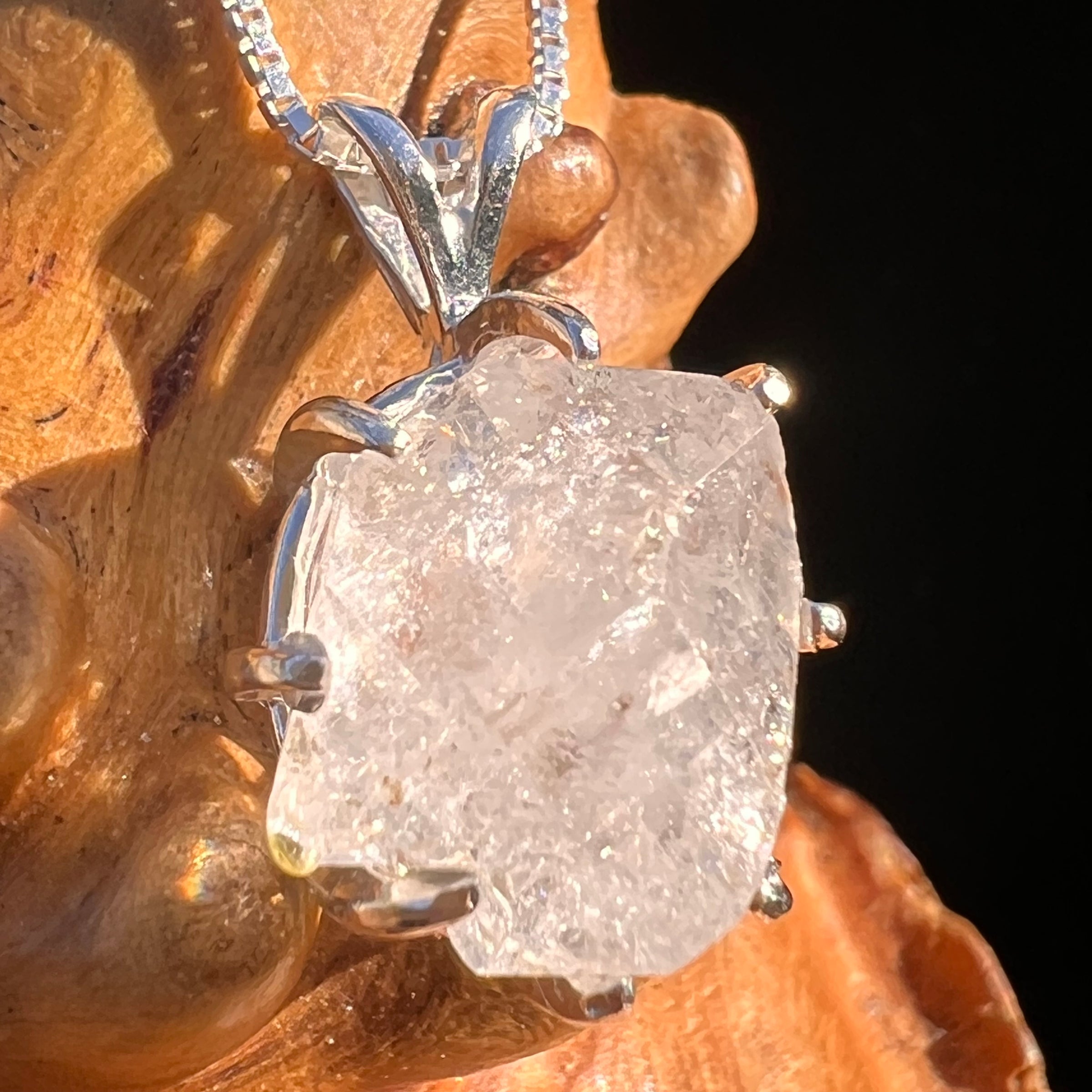 Herkimer Diamond Pendant Sterling Silver #8007-Moldavite Life