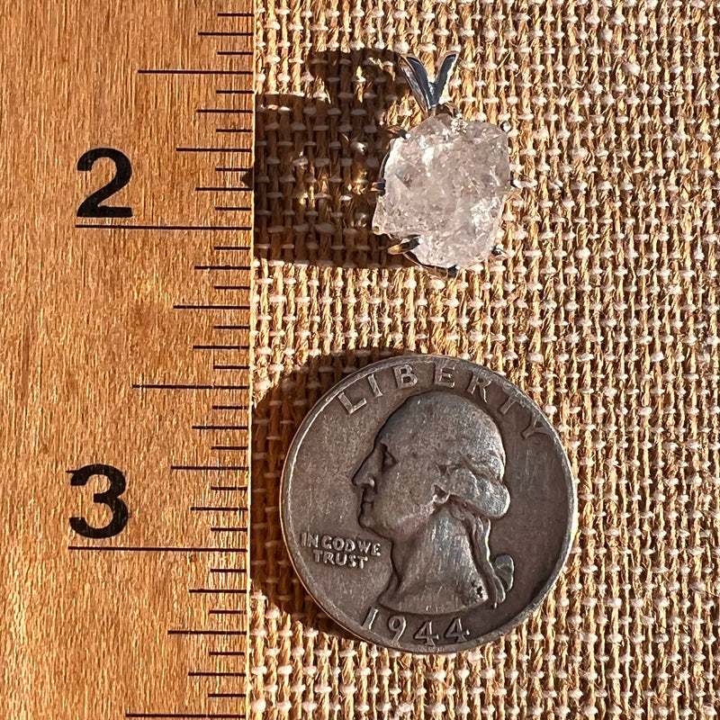 Herkimer Diamond Pendant Sterling Silver #8007-Moldavite Life