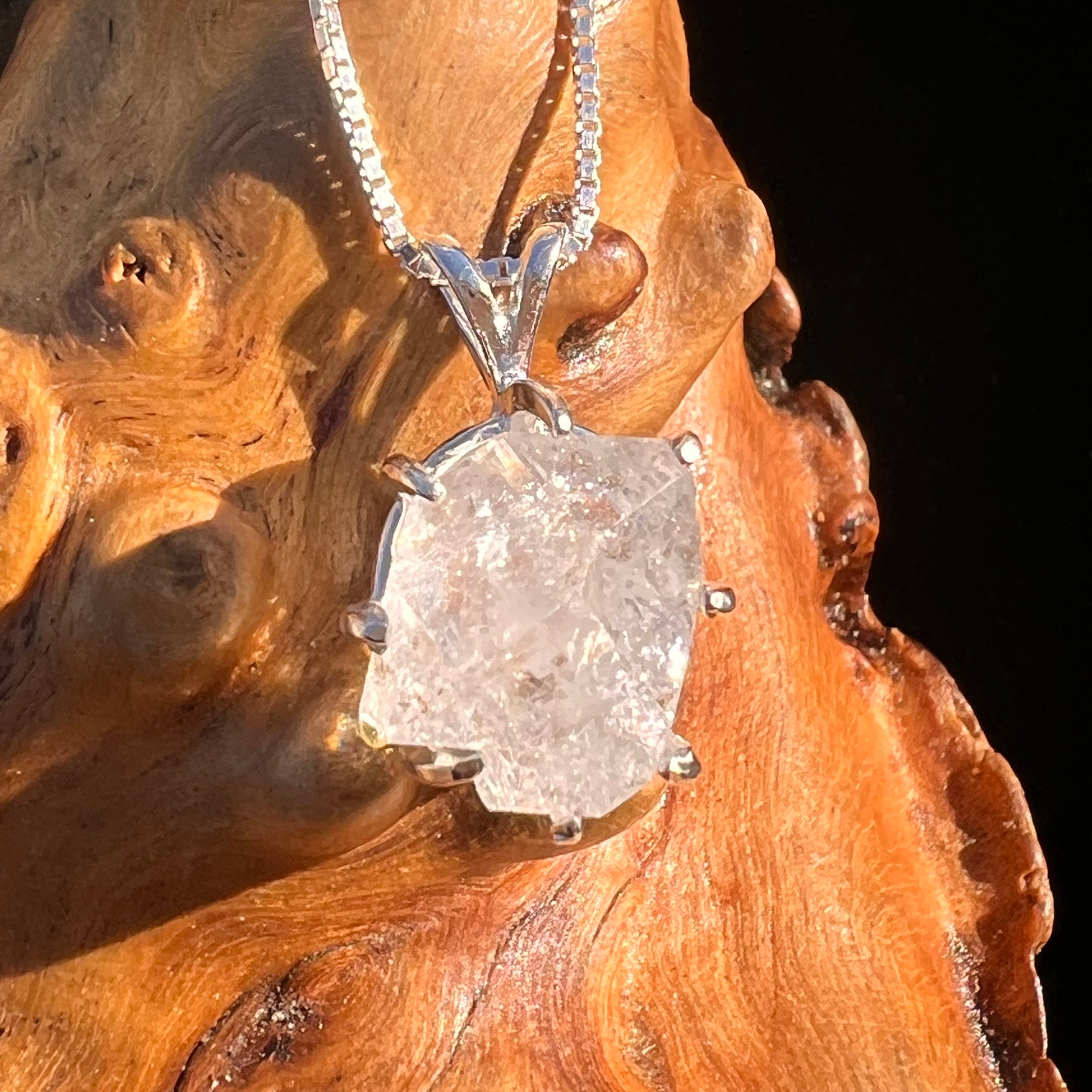 Herkimer Diamond Pendant Sterling Silver #8007-Moldavite Life