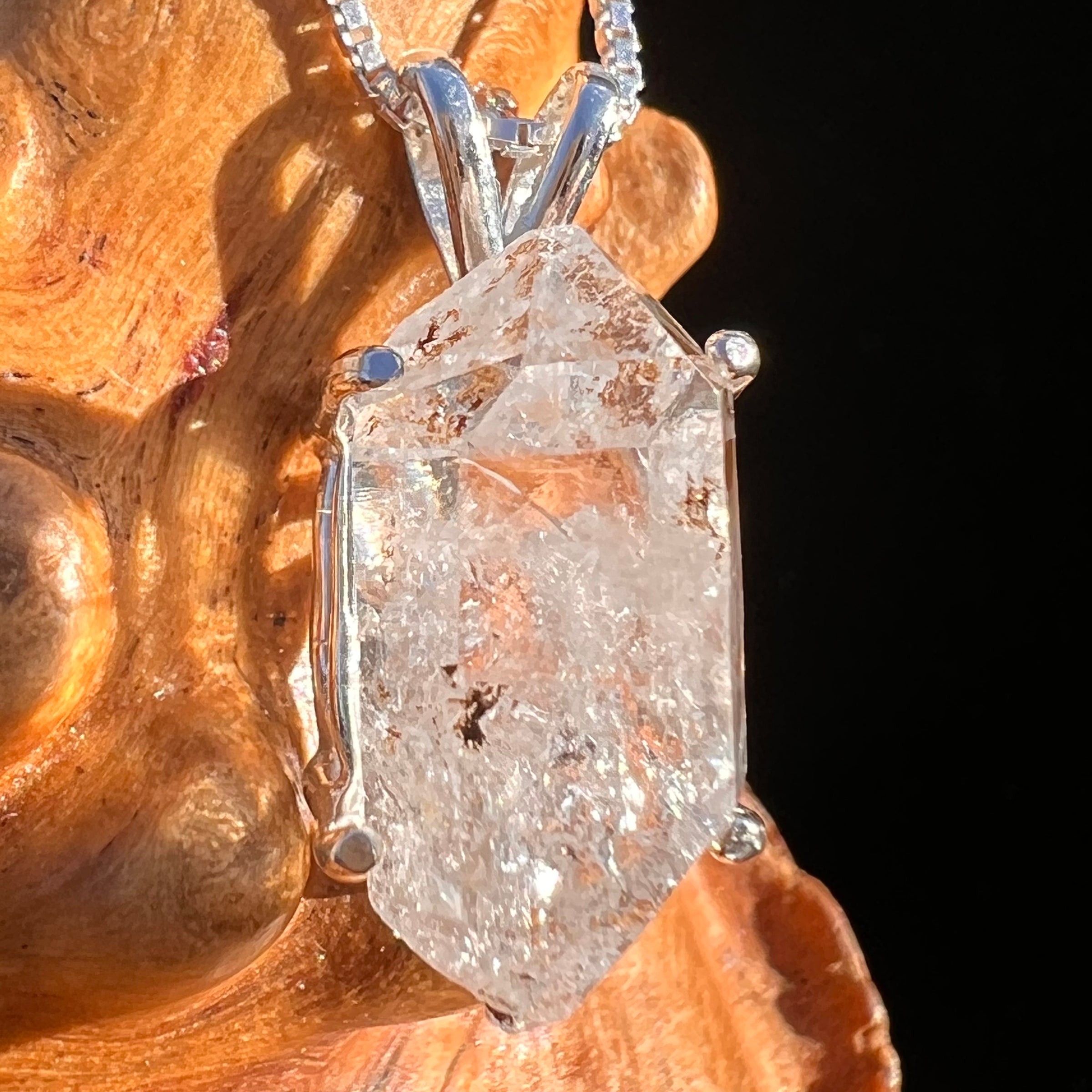 Herkimer Diamond Pendant Sterling Silver #8008-Moldavite Life