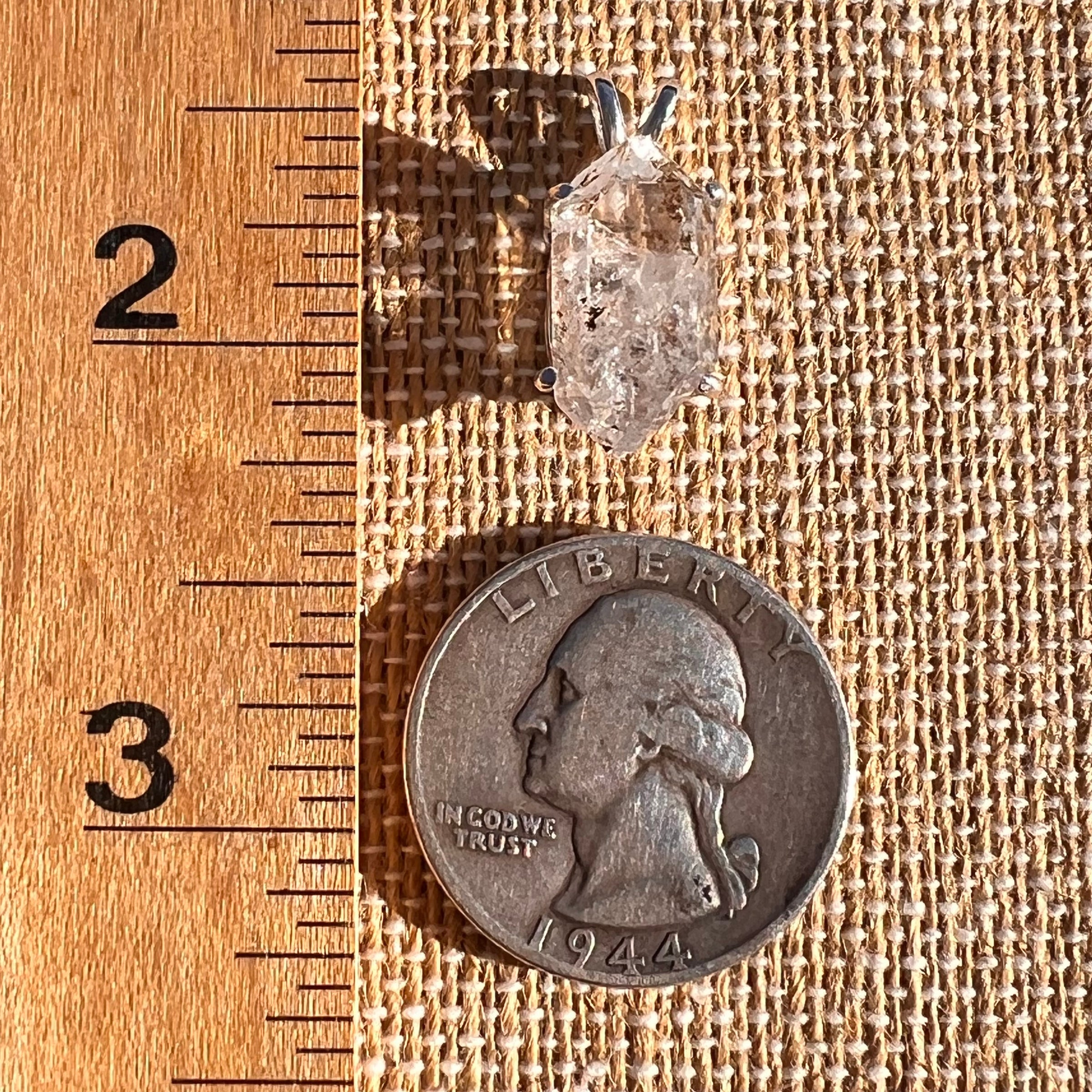 Herkimer Diamond Pendant Sterling Silver #8008-Moldavite Life