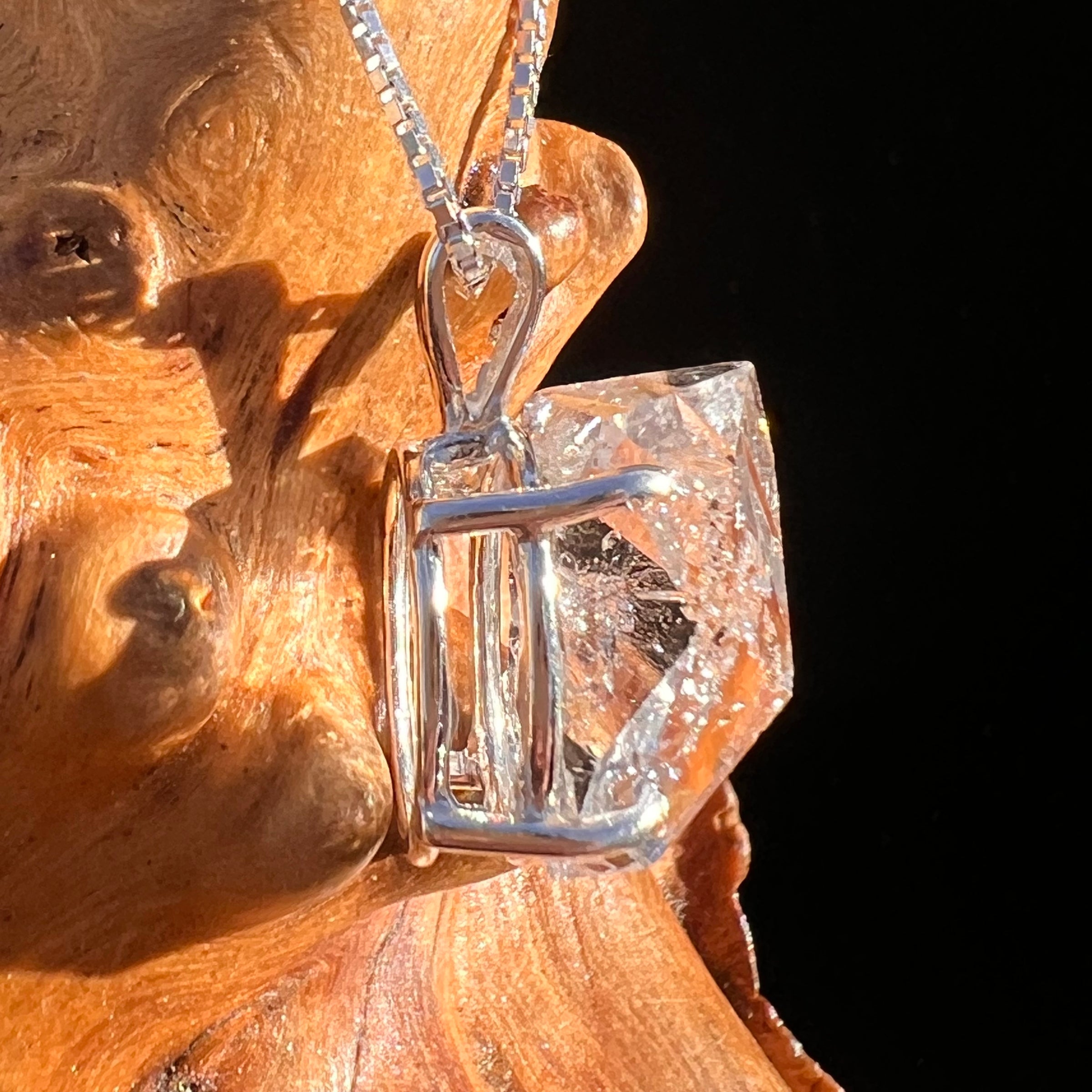 Herkimer Diamond Pendant Sterling Silver #8009-Moldavite Life