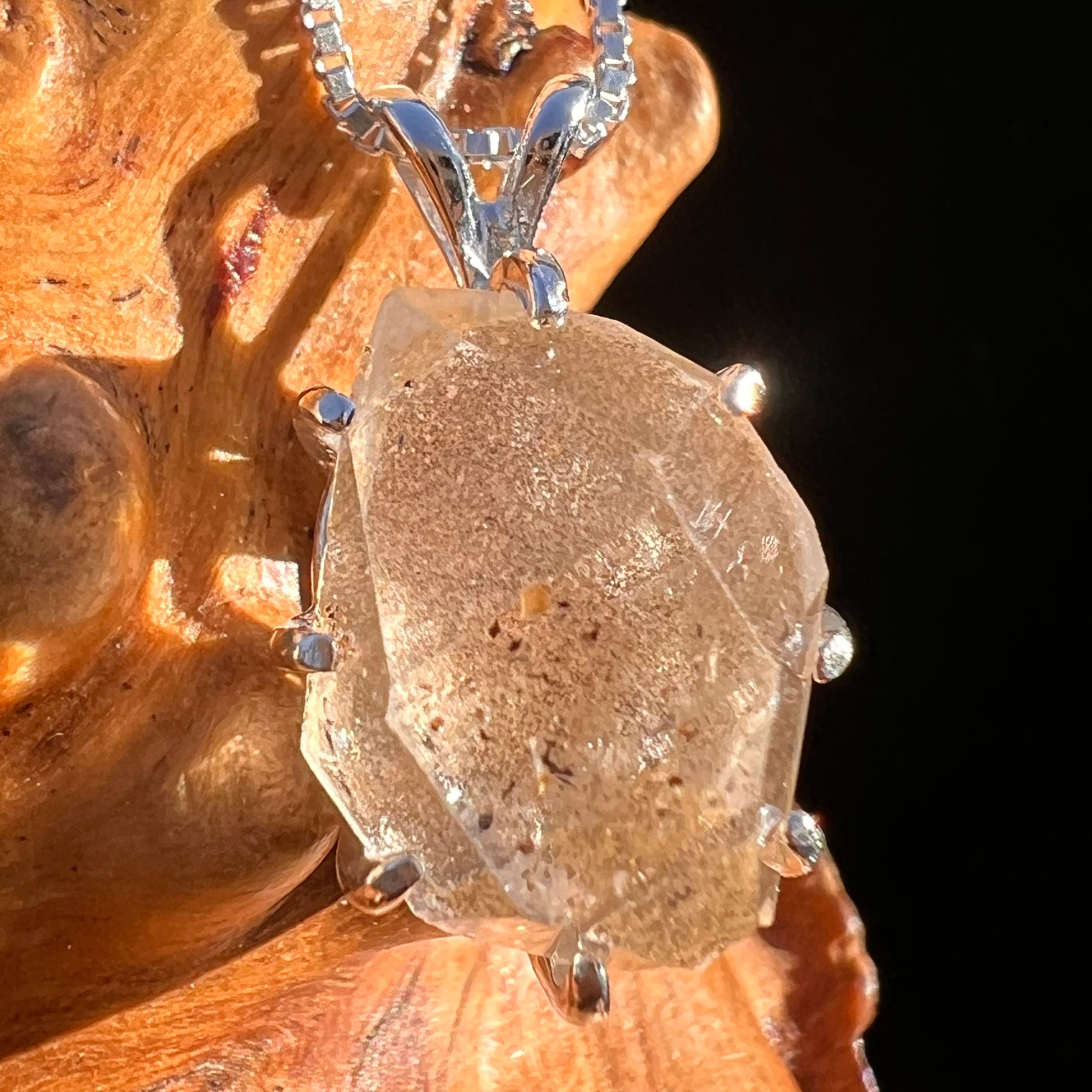 Herkimer Diamond Pendant Sterling Silver #8010-Moldavite Life