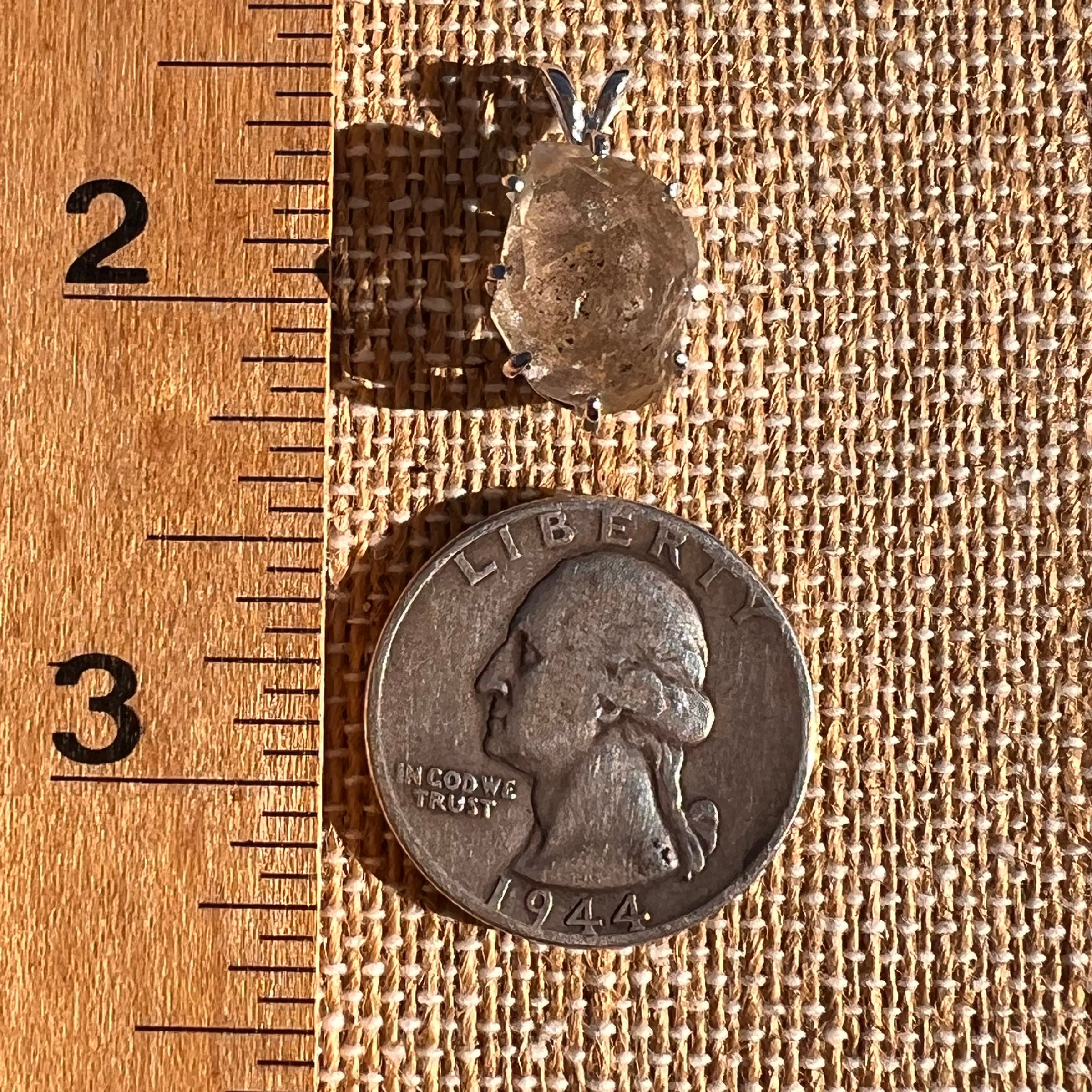 Herkimer Diamond Pendant Sterling Silver #8010-Moldavite Life