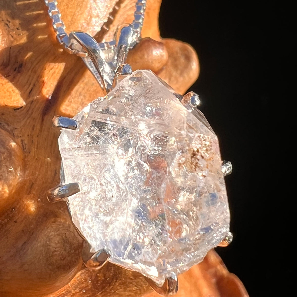 Herkimer Diamond Pendant Sterling Silver #8011-Moldavite Life