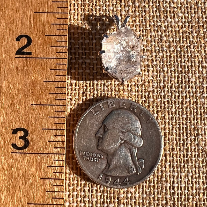 Herkimer Diamond Pendant Sterling Silver #8011-Moldavite Life