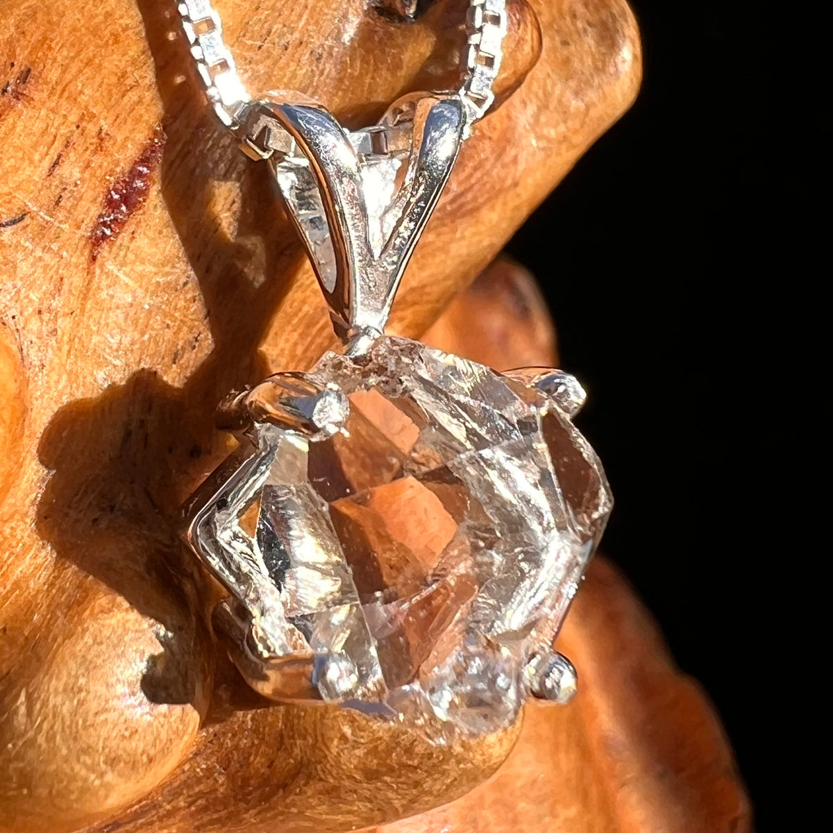 Herkimer Diamond Pendant Sterling Silver #8035-Moldavite Life