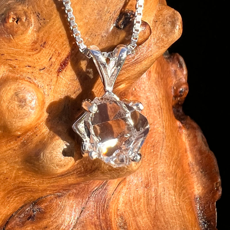 Herkimer Diamond Pendant Sterling Silver #8035-Moldavite Life