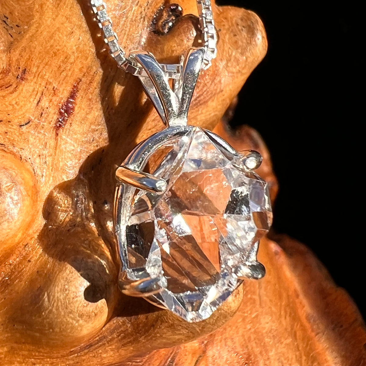 Herkimer Diamond Pendant Sterling Silver #8036-Moldavite Life