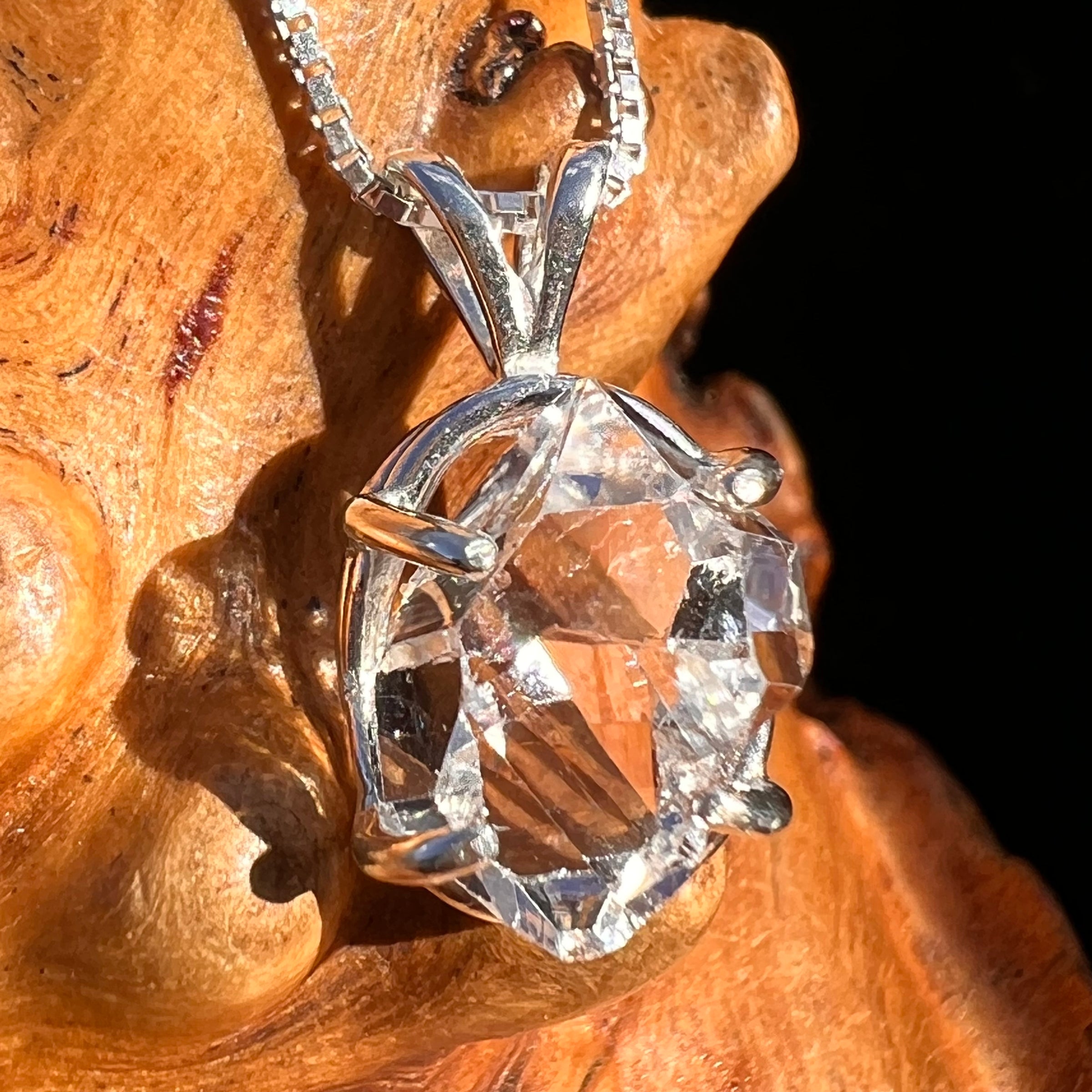 Herkimer Diamond Pendant Sterling Silver #8036-Moldavite Life