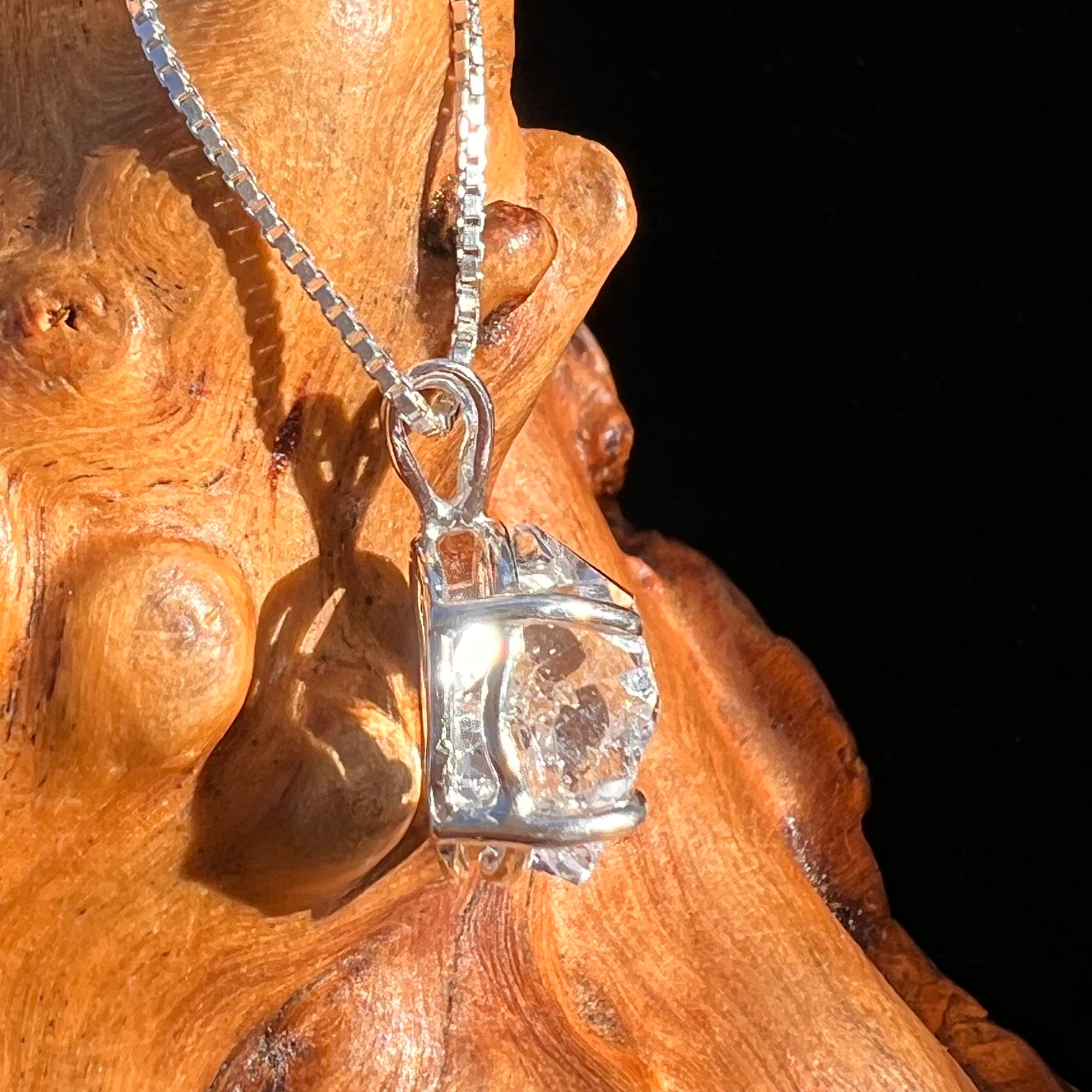 Herkimer Diamond Pendant Sterling Silver #8036-Moldavite Life