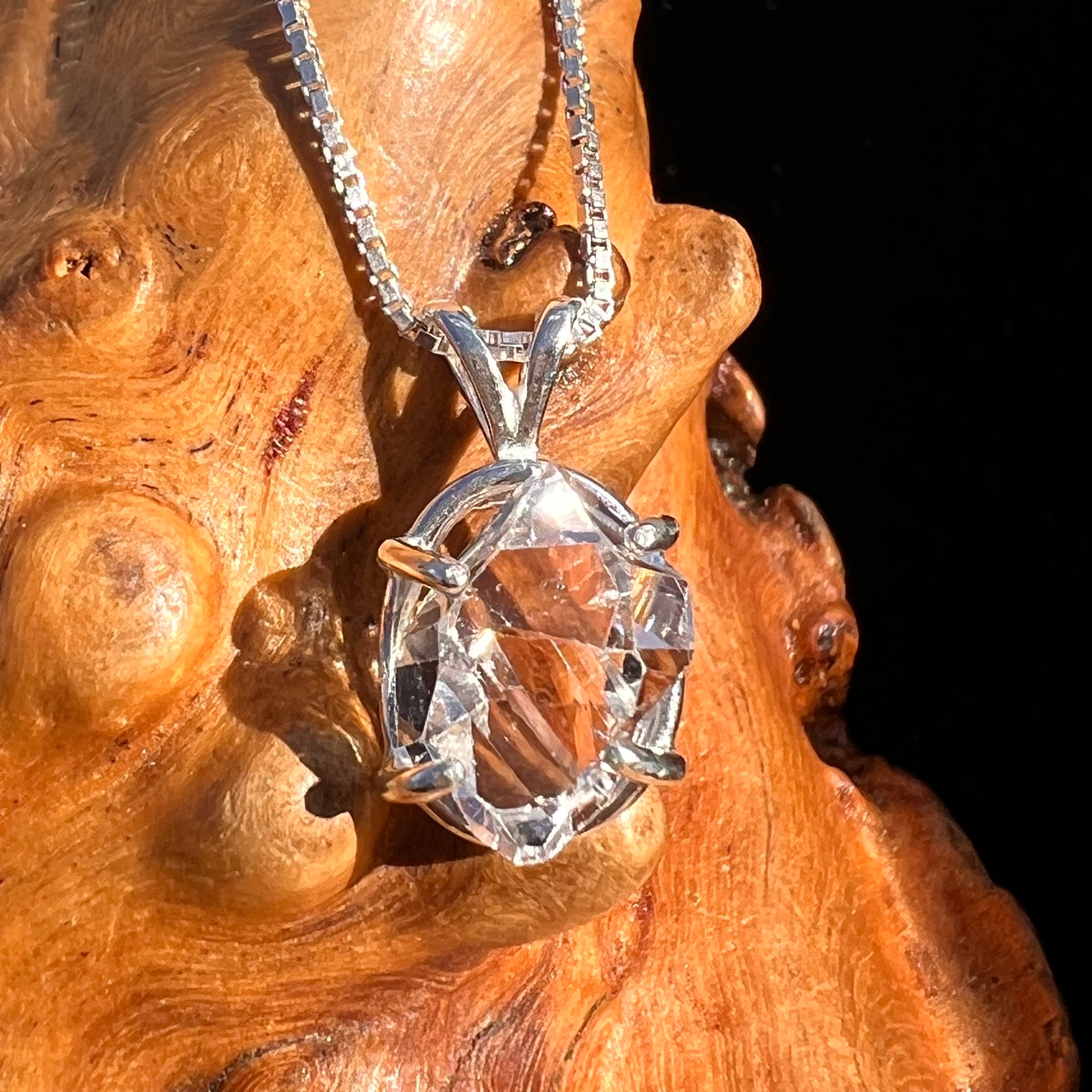 Herkimer Diamond Pendant Sterling Silver #8036-Moldavite Life