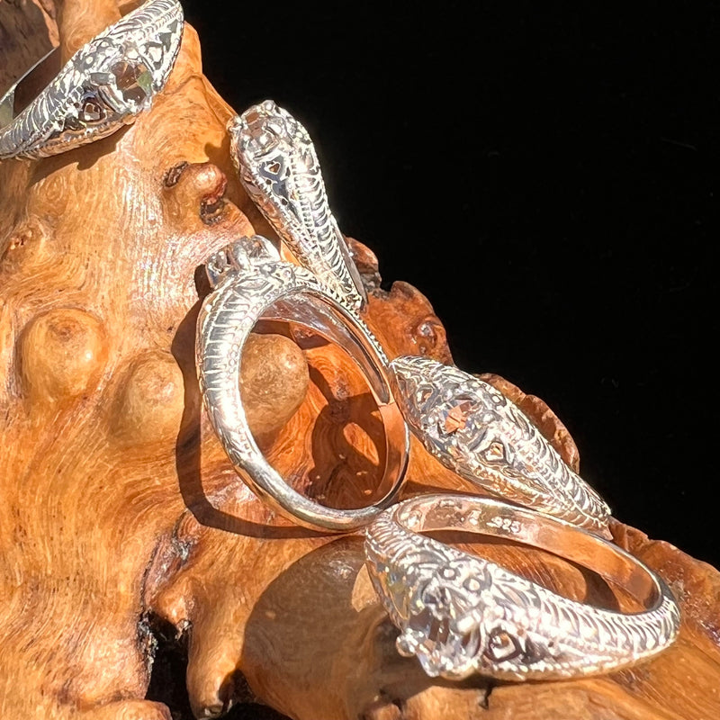 Herkimer Diamond Ring Sterling Silver #3921-Moldavite Life