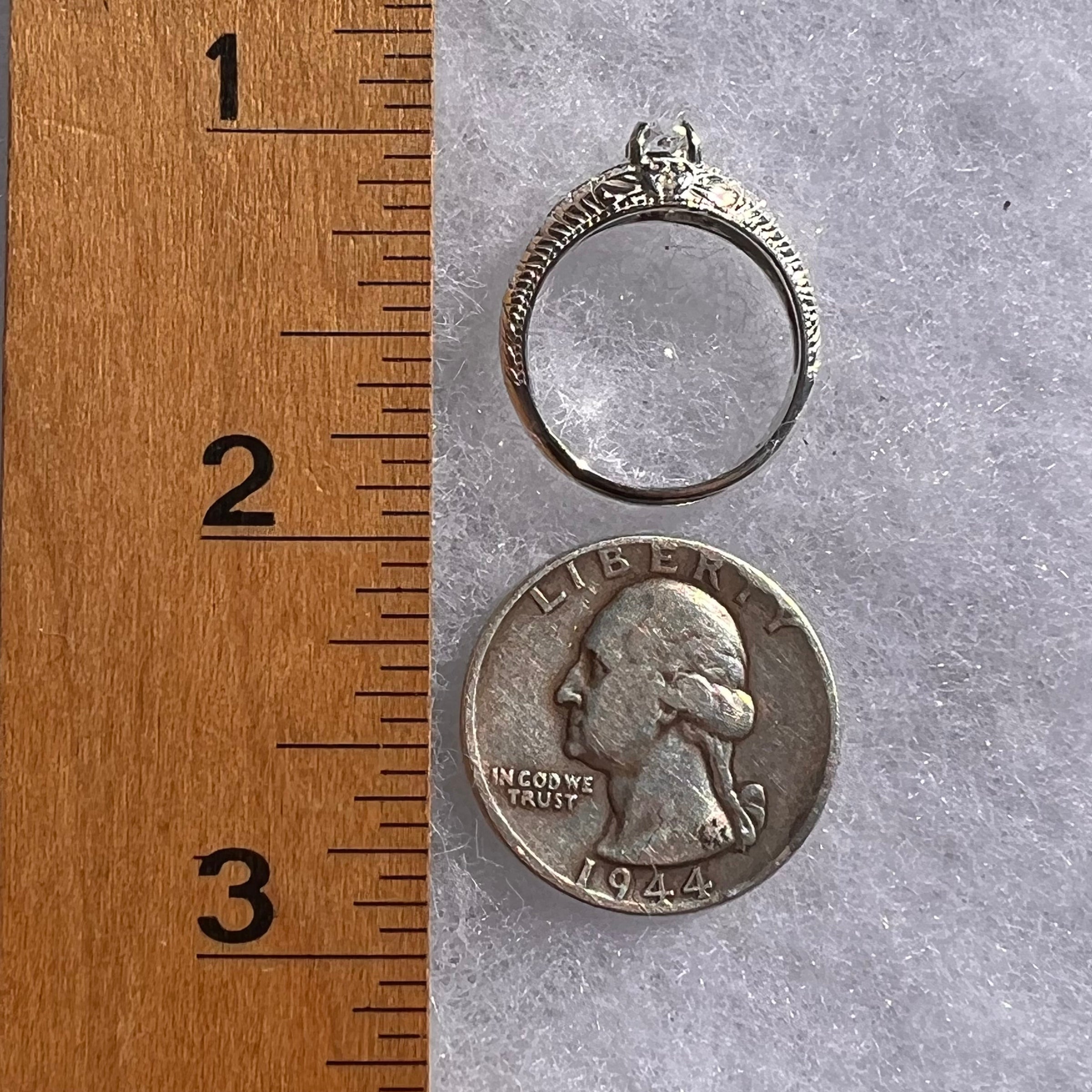 Herkimer Diamond Ring Sterling Silver #3921-Moldavite Life