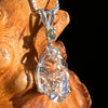 Herkimer Diamond "key" & Moldavite Pendant Sterling #8033-Moldavite Life