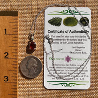 Hessonite Garnet & Moldavite Necklace Sterling Silver #7704-Moldavite Life