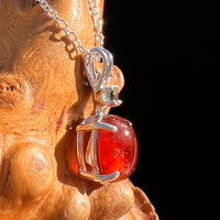 Hessonite Garnet & Moldavite Necklace Sterling Silver #7705-Moldavite Life