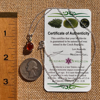 Hessonite Garnet & Moldavite Necklace Sterling Silver #7705-Moldavite Life
